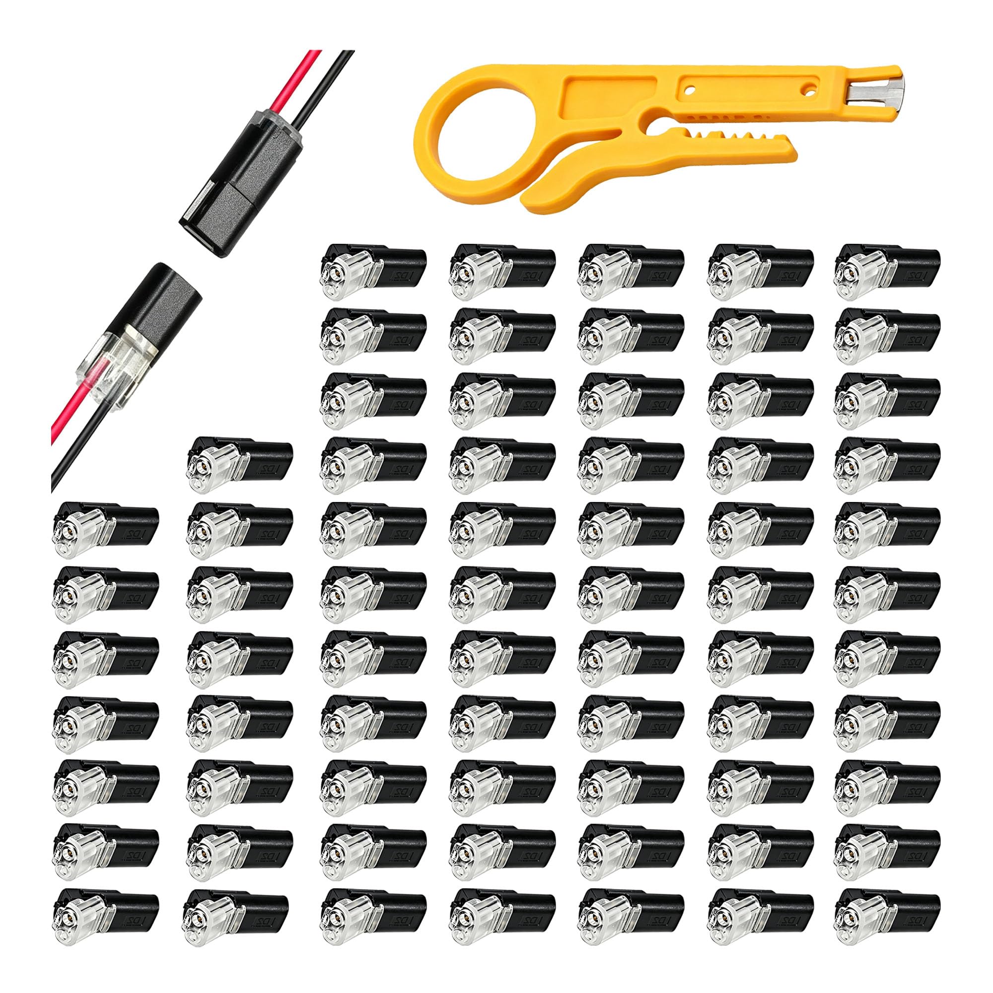 210pcs Double Wire Plug in Connector, 18-22AWG 2 Pin