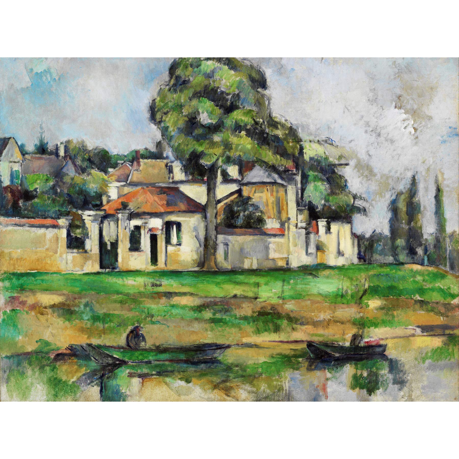 Paul Cezanne Banks Of The Marne Large Wall Art Print Canvas Premium Poster Mural