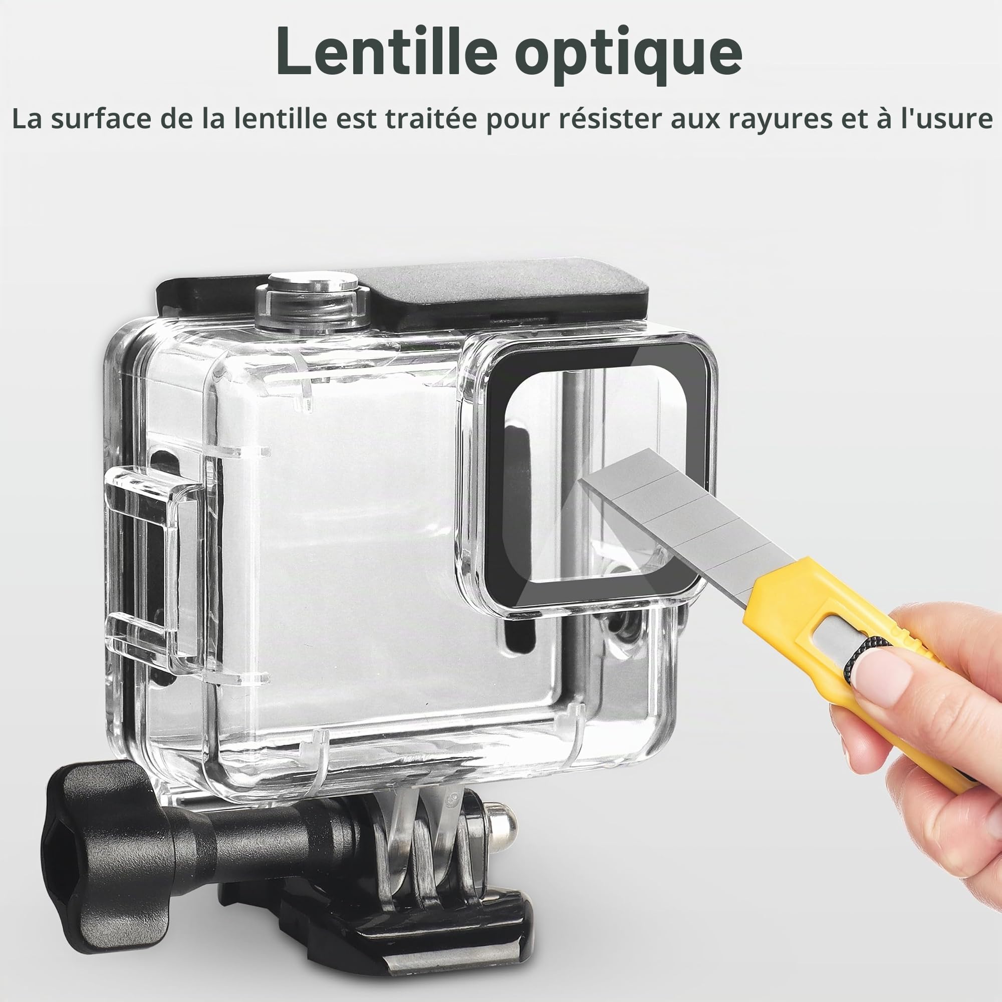 OKFUN Étui de protection étanche pour Go Pro Hero 4K, 60 m, boîtier durable pour plongée avec tuba, surf et sports extrêmes Hero4K 2024 Accessoires de caméra d'action