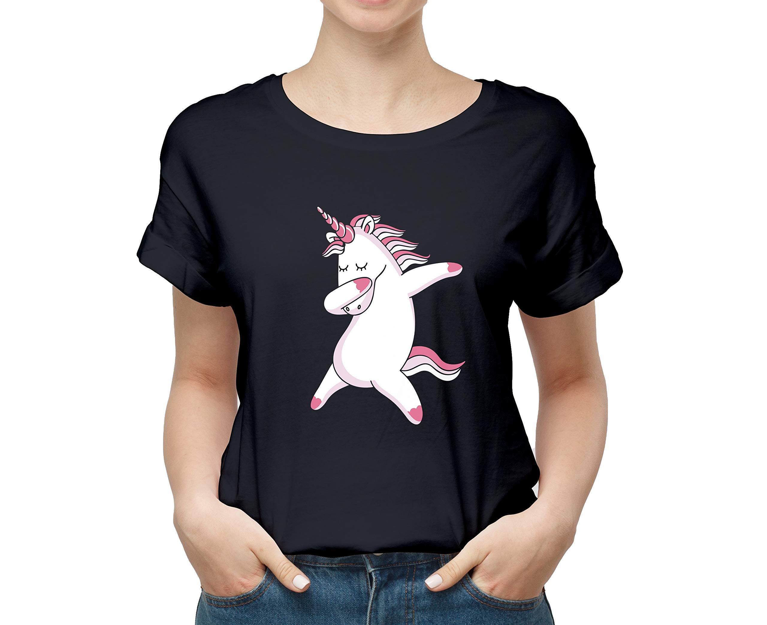 Tee PrintDABBING UNICORN 100% Cotton Round Neck Printed T Shirt for GIRLS, Unicorn t shirt for girls, Unicorn T shirt.