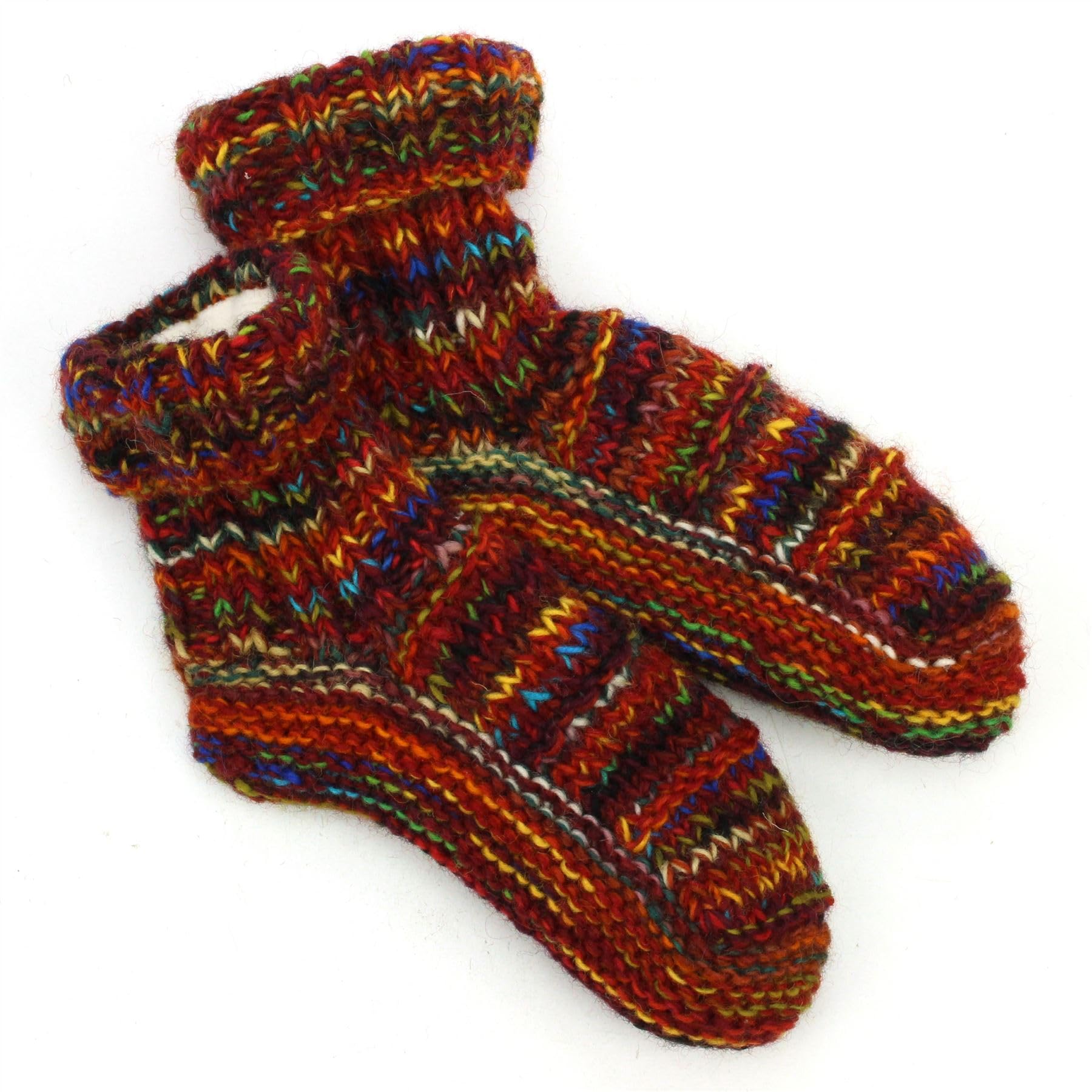 LOUDelephant Hand Knitted Wool Ankle Socks - SD Red Mix