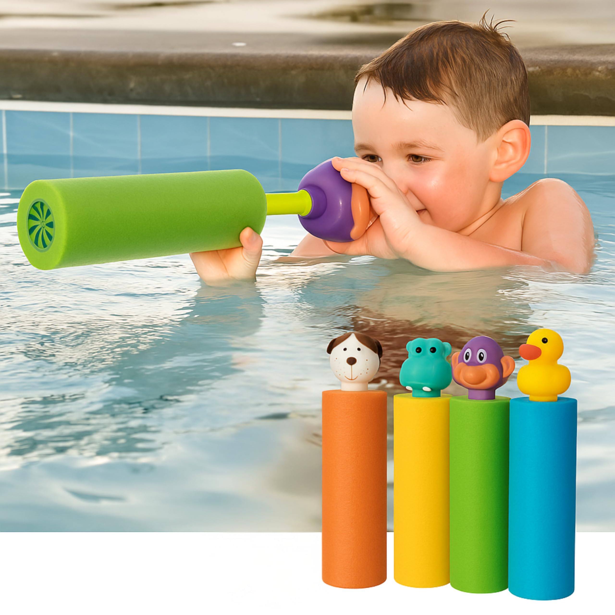 Pistole squirter per bambini, pistola ad acqua, pistola ad acqua da piscina, elementi essenziali per la spiaggia, offerte per piscina, giocattoli da spiaggia, confezione da 8 giochi estivi per bambini