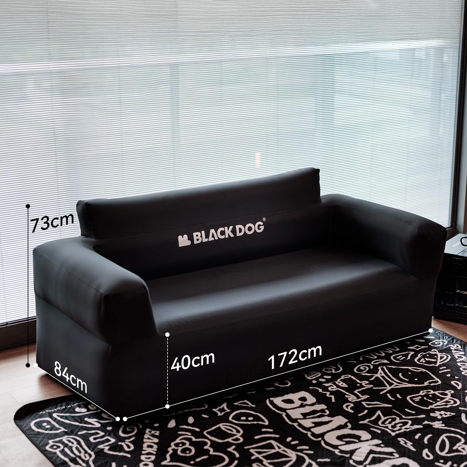 Amazon｜【公式】BLACKDOG エアーソファー 2人掛け 内蔵ポンプ付き 耐