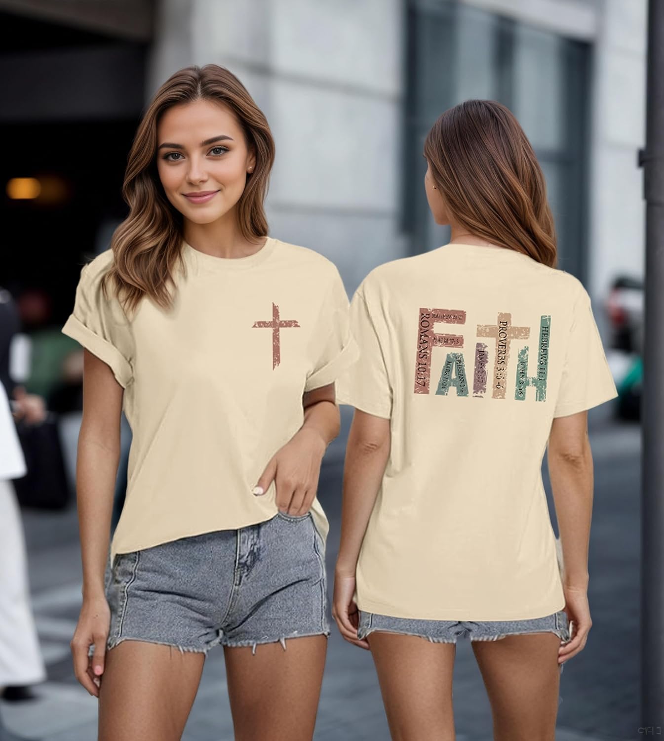 Faith Shirts for Women Christian Shirt Jesus Cross Graphic Tees Bible Verse Religious Sayings Casual Tops - Image 2