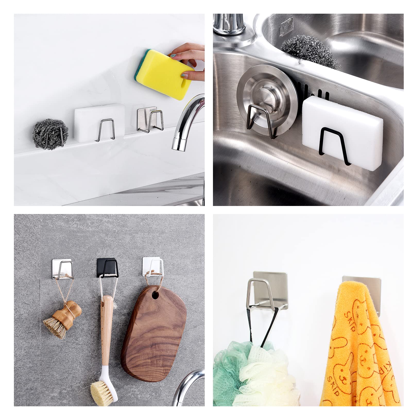 Lot De 2 Porte-éponges Universels En Acier Inoxydable, Accessoire De Cuisine Durable Et Etanche Pour Rangement Et Egouttage Argente 98145011 Lot De 2 Porte-éponges Universels En Acier Inoxydable, Accessoire De Cuisine Durable Et Etanche Pour Rangement Et Egouttage Argente 98145011