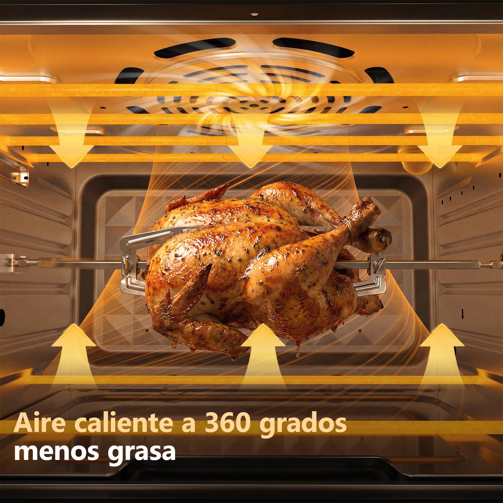 Horno Freidora de Aire Caliente,Gris XXL Freidoras de Aire Multifunción sin Aceite,21 Pre Programas，30°-230°,1800W,Recetas, 7 Accesorios, libro de recetas, Dual Cook, freidora de aire (negro)