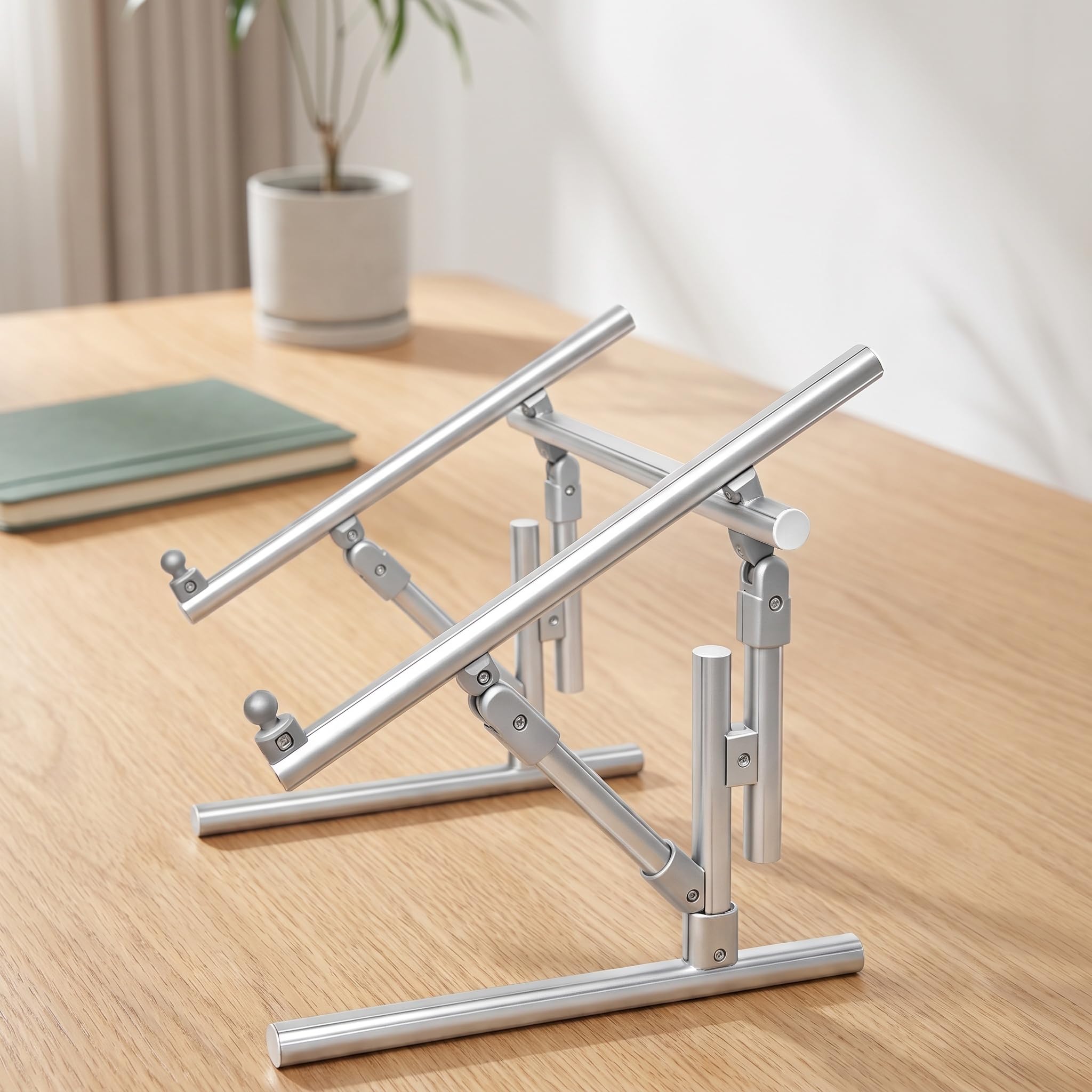 Supporto Regolabile In Alluminio 2 In 1, Supporto Per Ricamo A Punto Croce Con Inclinazione Multipla E Supporto Portatile Per Laptop, Supporto A Mani Libere Per Tavolo, Letto, Divano, Per Ricamo,
