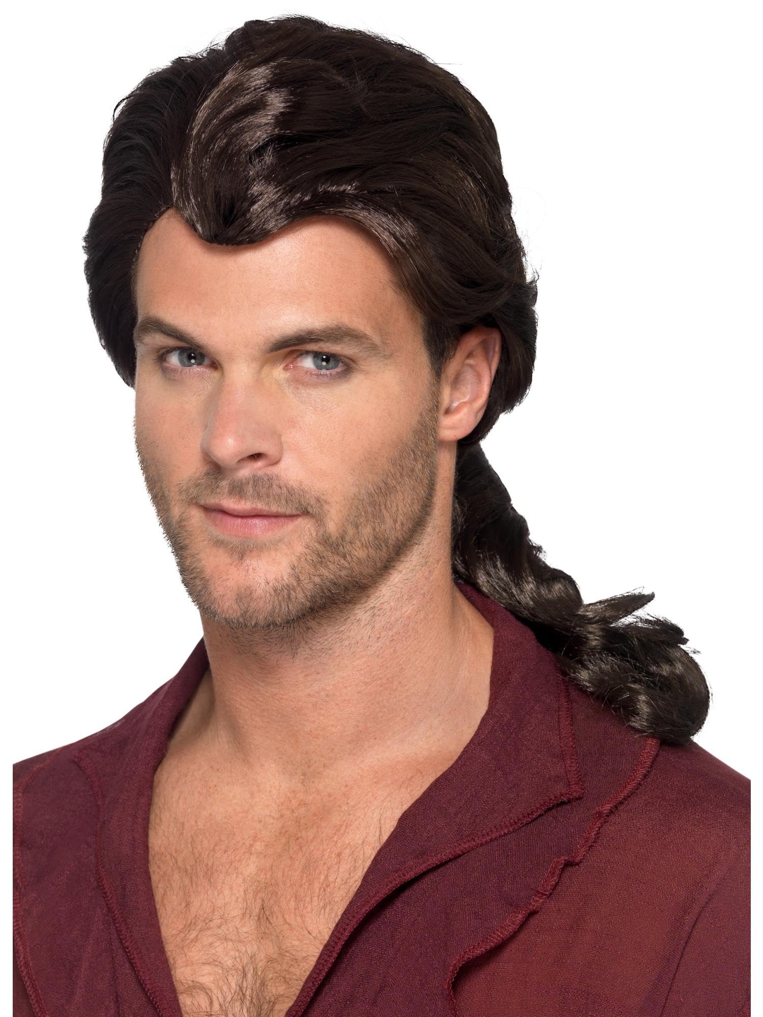 Smiffys Marauder Pirate Wig, Brown , Pirate Fancy Dress, Pirate Dress Up Wigs