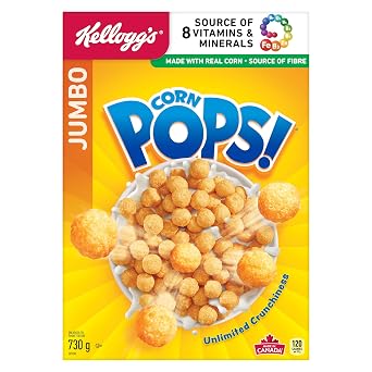 Kellogg's Corn Pops Cereal Jumbo Size 730g/25.8 oz., (Imported from Canada)