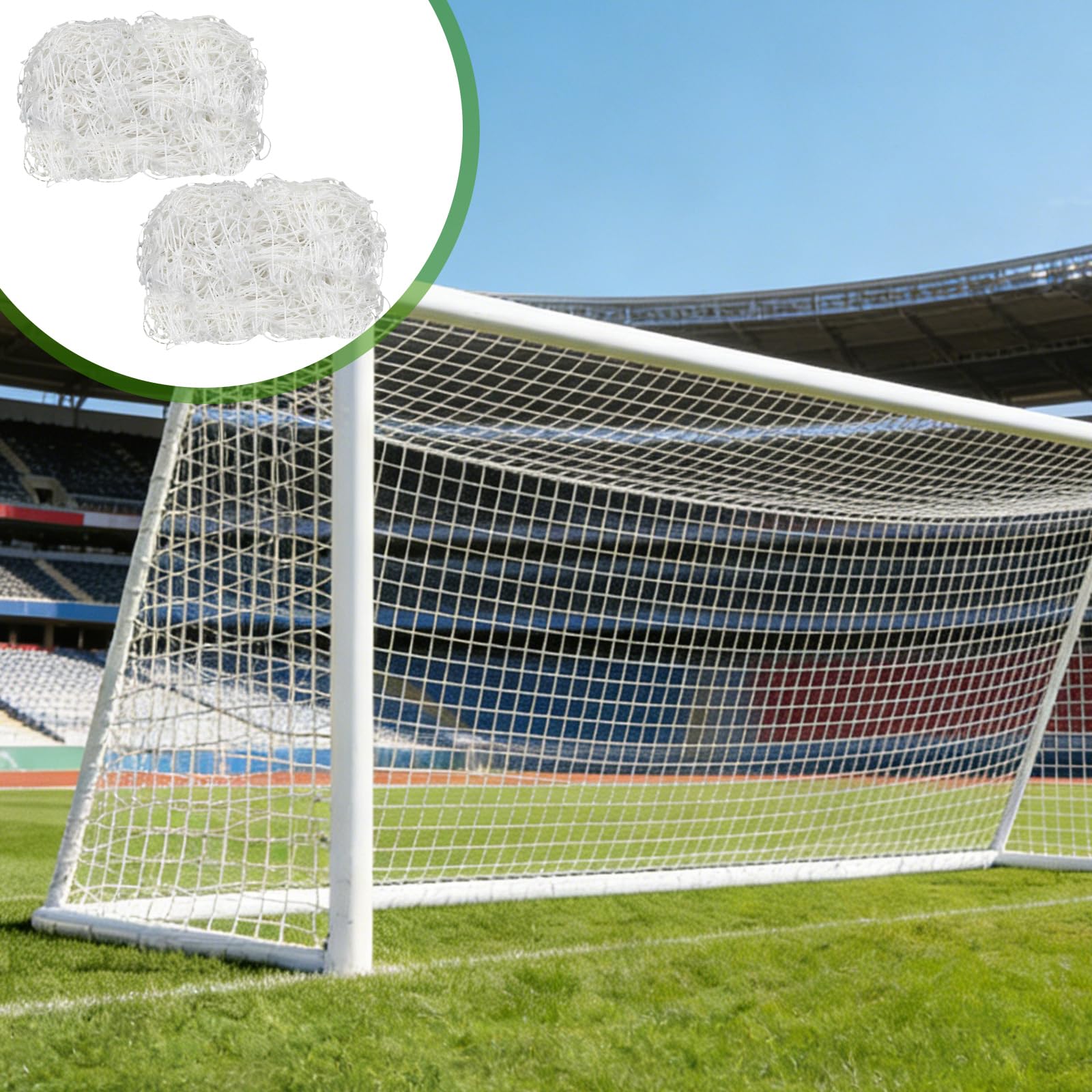 Rete per porta da calcio, 2 pezzi di ricambio per porte da calcio, 3 x 2 m, rete per l'allenamento di competizioni sportive (solo rete)