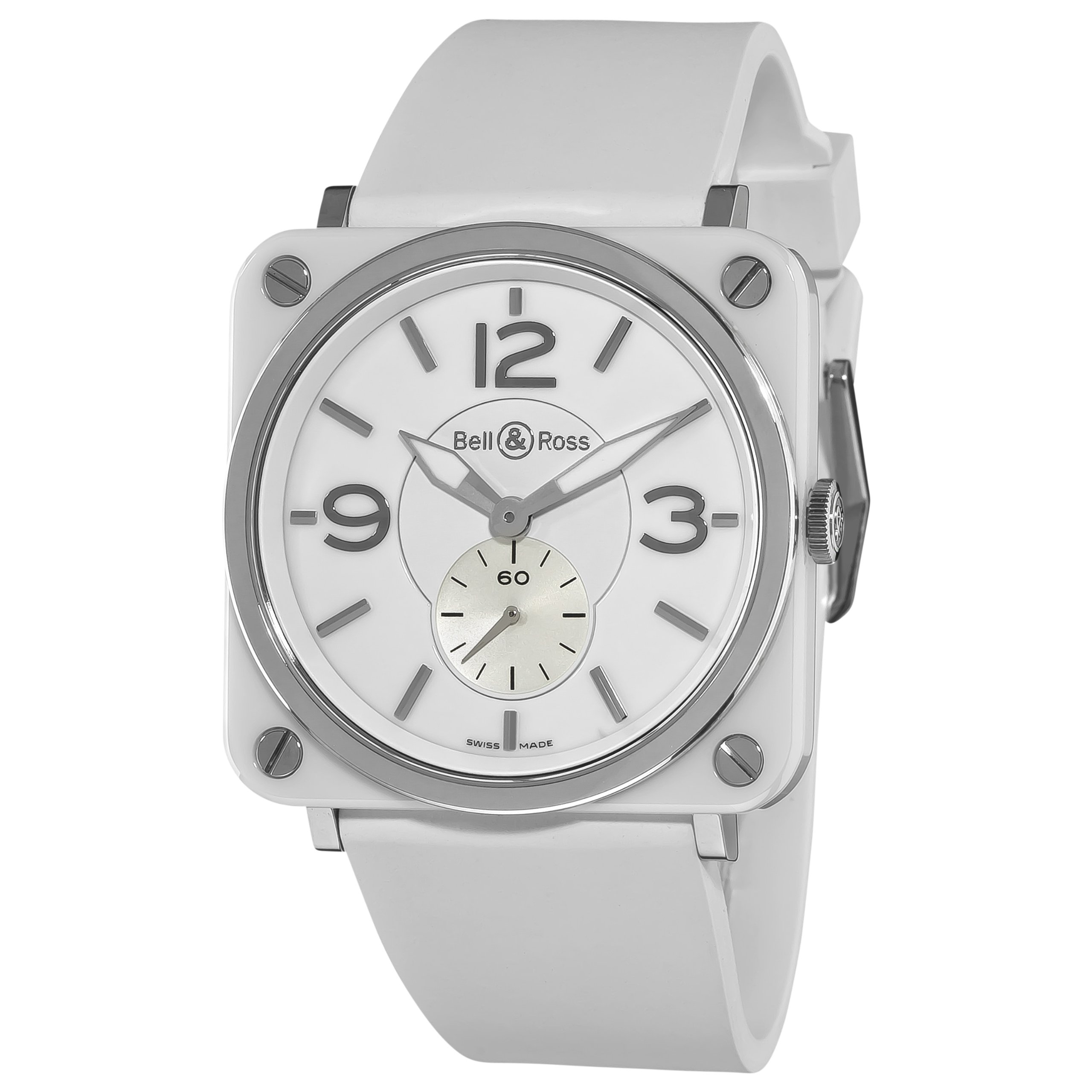 Bell & Ross Women's BRS-WH-CERAMIC Aviation White Ceramic Small Seconds Dial Watch Watch