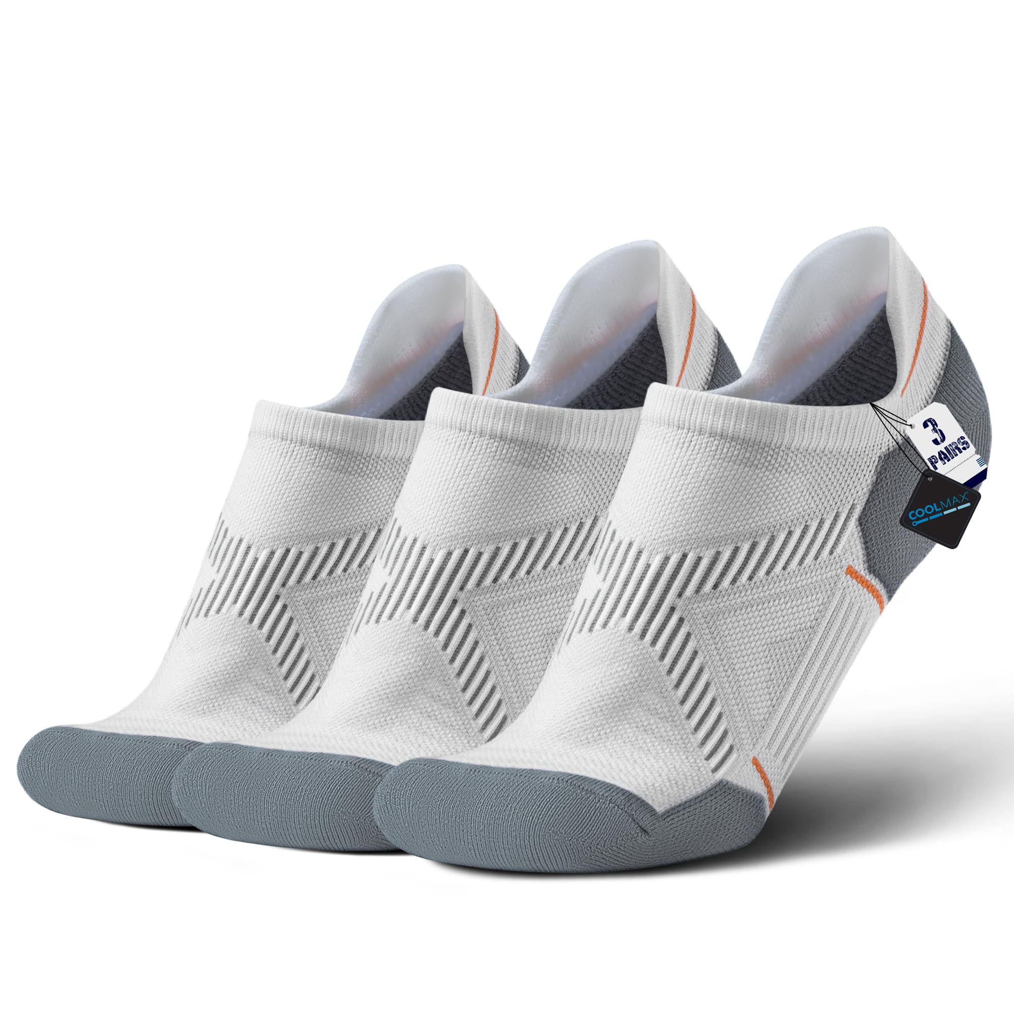 BRISIRA Bamboo Viscose Compression No Show Socks Men Athletic Running Extra Cushion Moisture Wicking No Blister Sport Low Cut