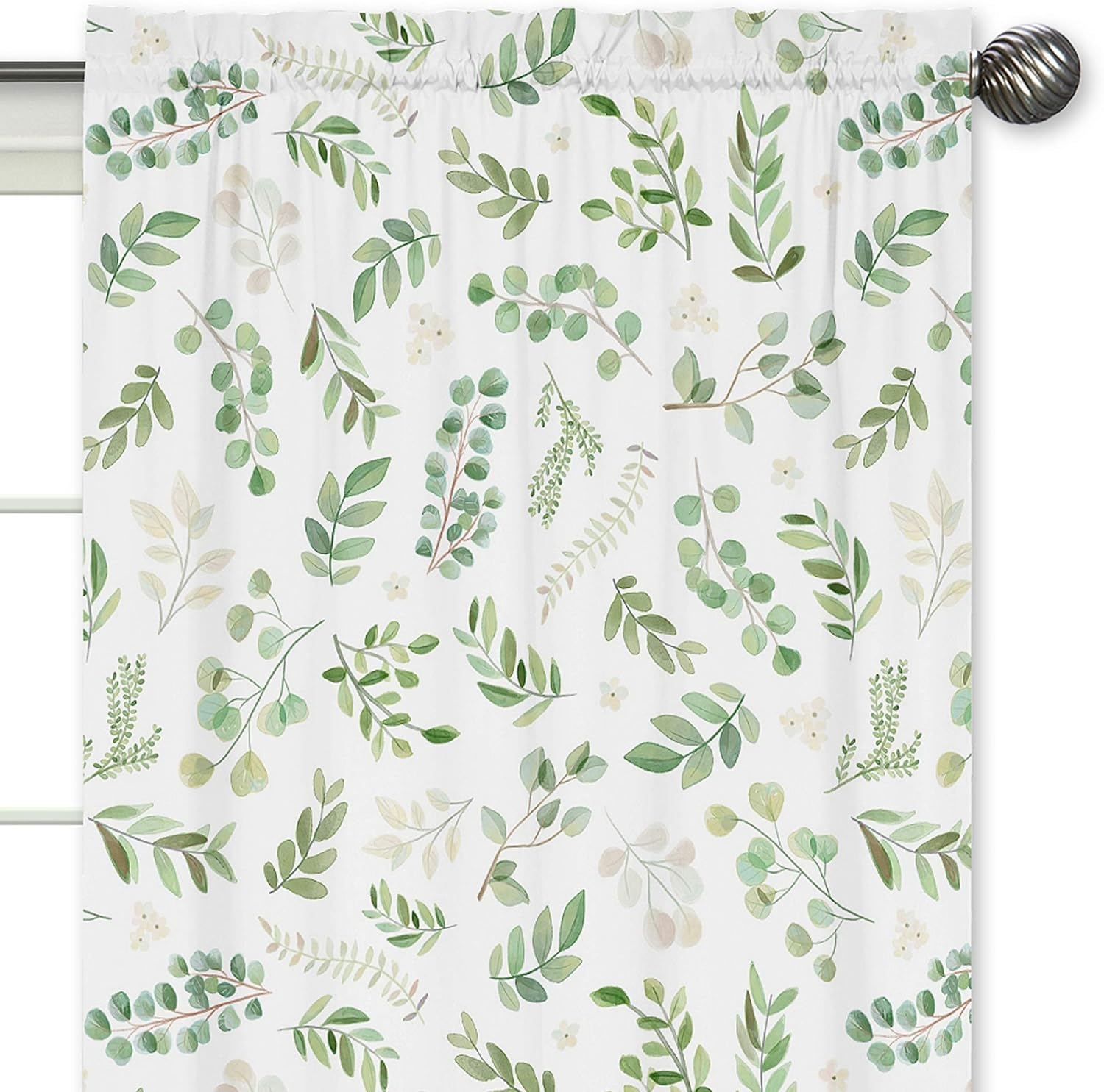 Sweet Jojo Designs Boho Wildflower Vintage Floral Girl Window Curtains Treatments Panels Baby Nursery Kids Bedroom Kitchen Room - Set of 2 - Black Orange Teal Bohemian Farmhouse Botanical Cottagecore