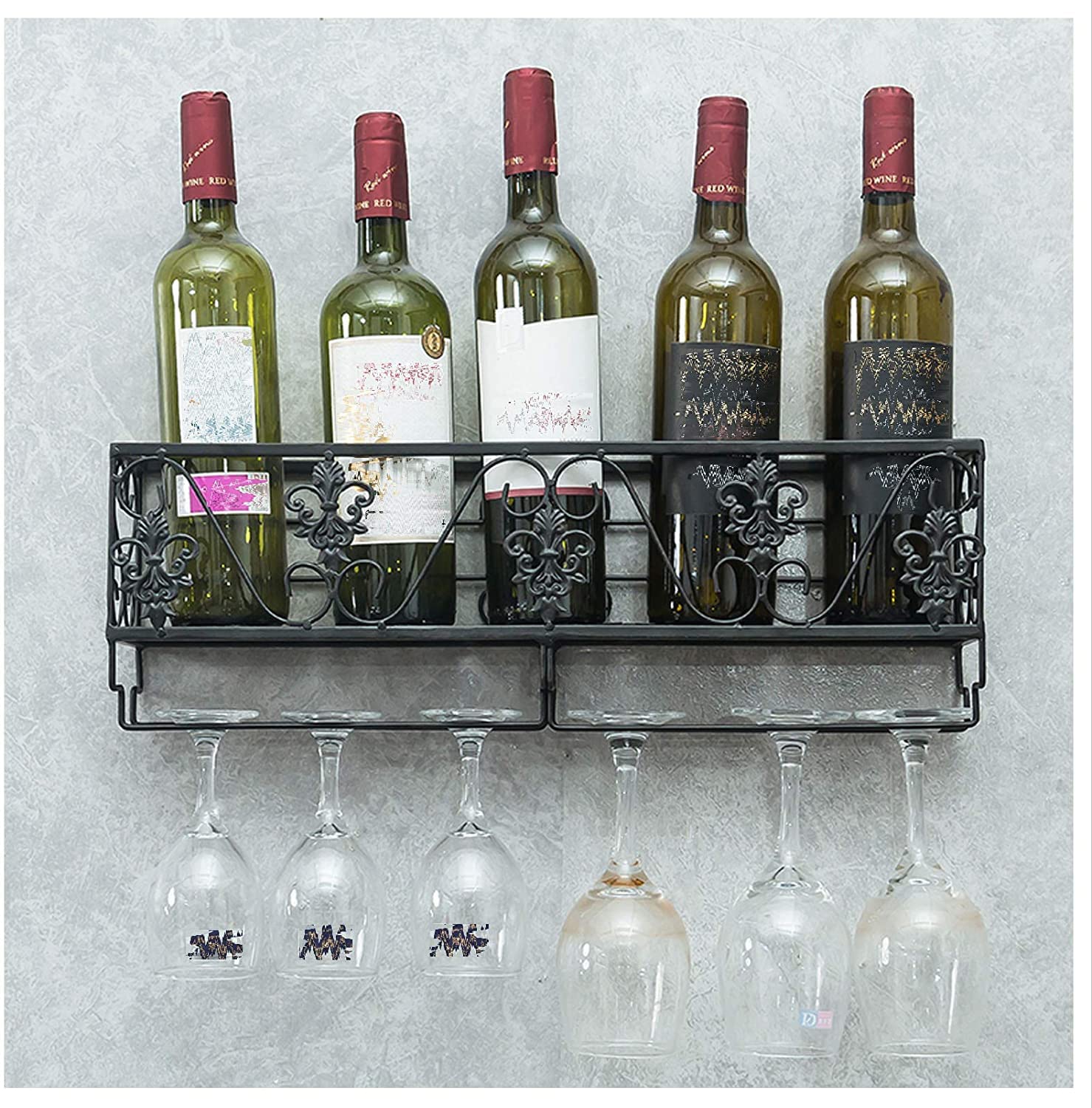 Porte-verre suspendu en haut LWX support mural fer art