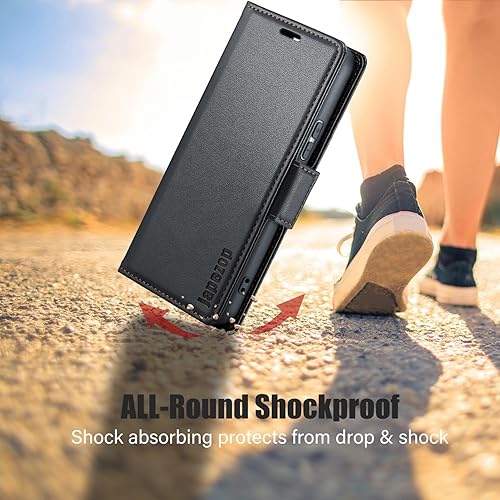 Miniatura 7 de Funda tipo cartera para Samsung Galaxy S22 5G con bloqueo RFID, función atril magnética, funda delgada de piel con tapa para Samsung Galaxy S22 de