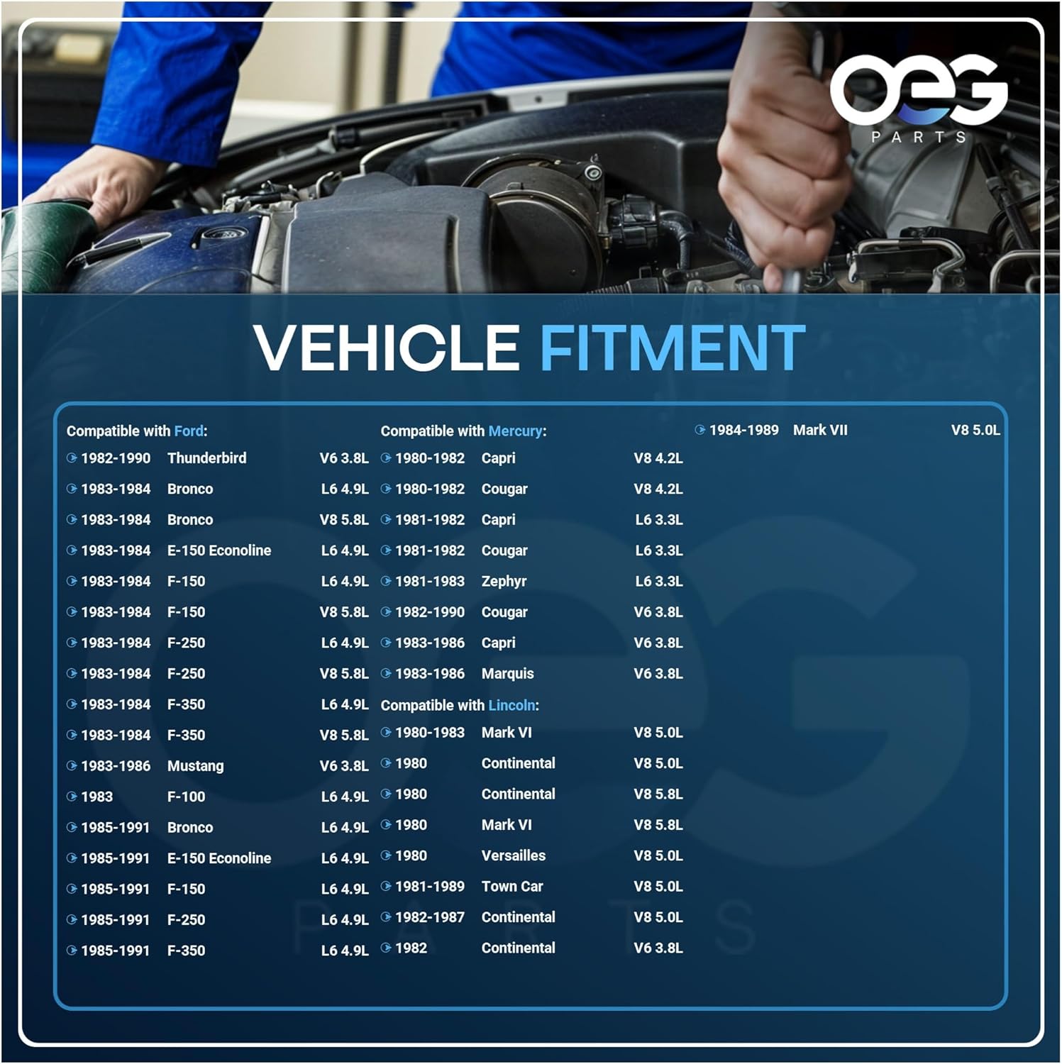 OEG Parts New Starter Compatible with Lincoln Mercury 4" Mod II DD 1980-1990 NSA3180N SA-734 SA-734-BRM SA-734A SA-734B SA-737 SA734BRM E25Y-11002-A E25F-11001-AA