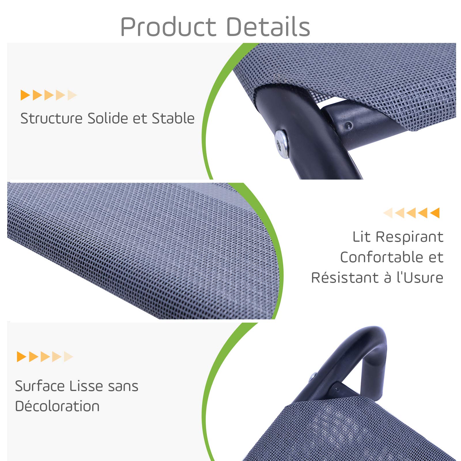 GOPLUS Lit Chien Sureleve et Rafraîchissant pour Animaux de Compagnie, Gris | Lit de Camp pour Chien en Textile Respirant Stable, Cadre Métallique, 110x80x18 CM, Charge 40KG, pour Intérieur & Extérieur