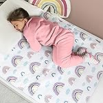 Hygge Sheets Potty Training Pee Pads for Kids, Toddlers - 2 Pack - 100% Waterproof, Non Slip Bed Wetting Pad for Twin Beds - Washable, Reusable Mattress & Sheet Protector - Rainbow