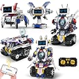 5-in-1 STEM Robot Building Kit for Kids Ages 6-16, Remote & App Controlled, Rechargeable Engineering Learning DIY Coding Toy, Educational Building Blocks Gift for Girls & Boys (603 PCS)