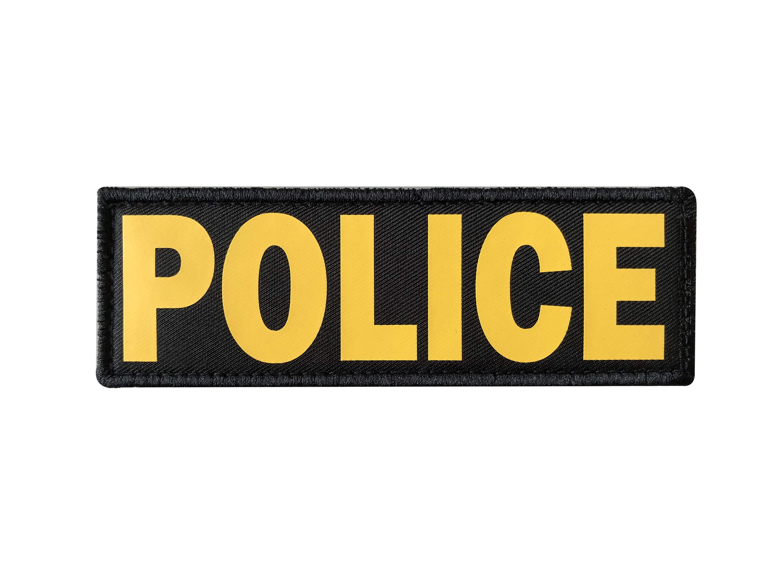 SUVIYA 6x2 inch Golden Yellow Police Back Panel Patch with Hook and Loop (Golden Yellow,6x2 inch)