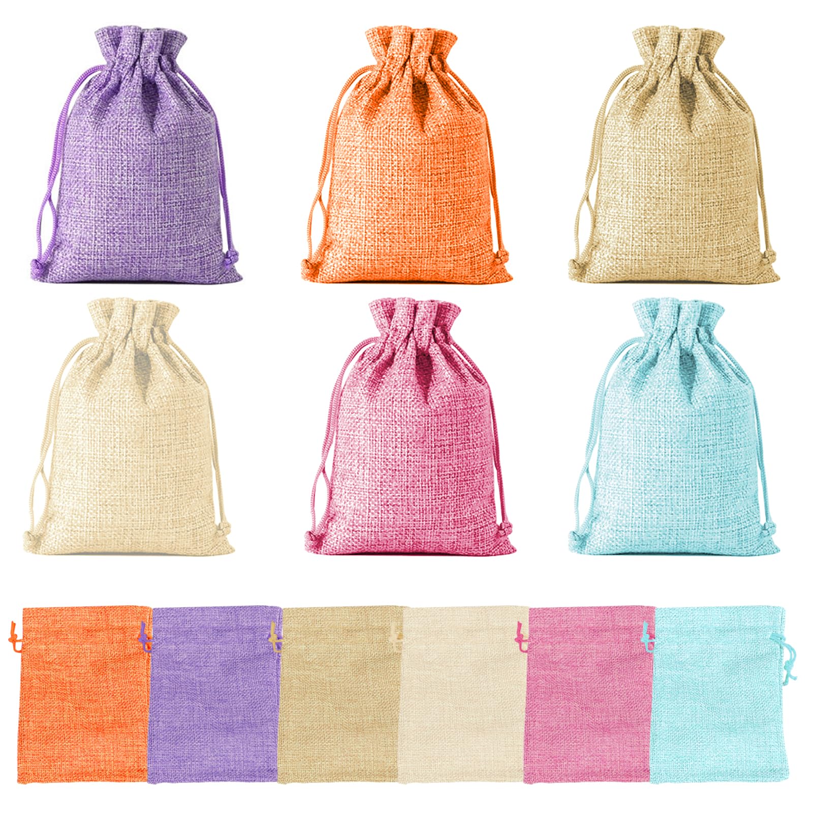 Hessian Bags, 30 Pcs Small Hessian Gift Bags with Drawstring 10 x14 cm