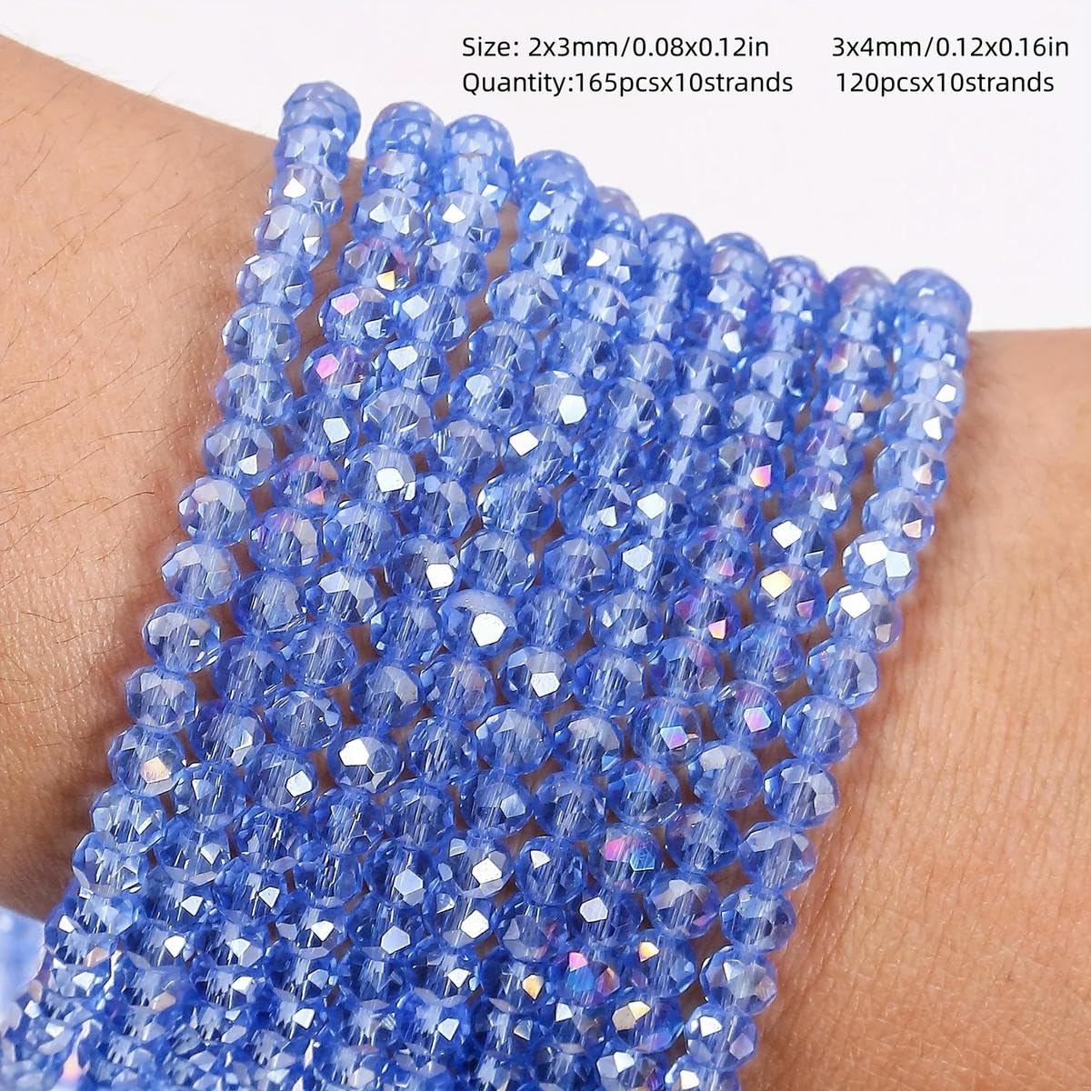 Perline Cristallo Sfaccettato 4mm 6mm 8mm - Per Bigiotteria Fai Da Te - Foto 9