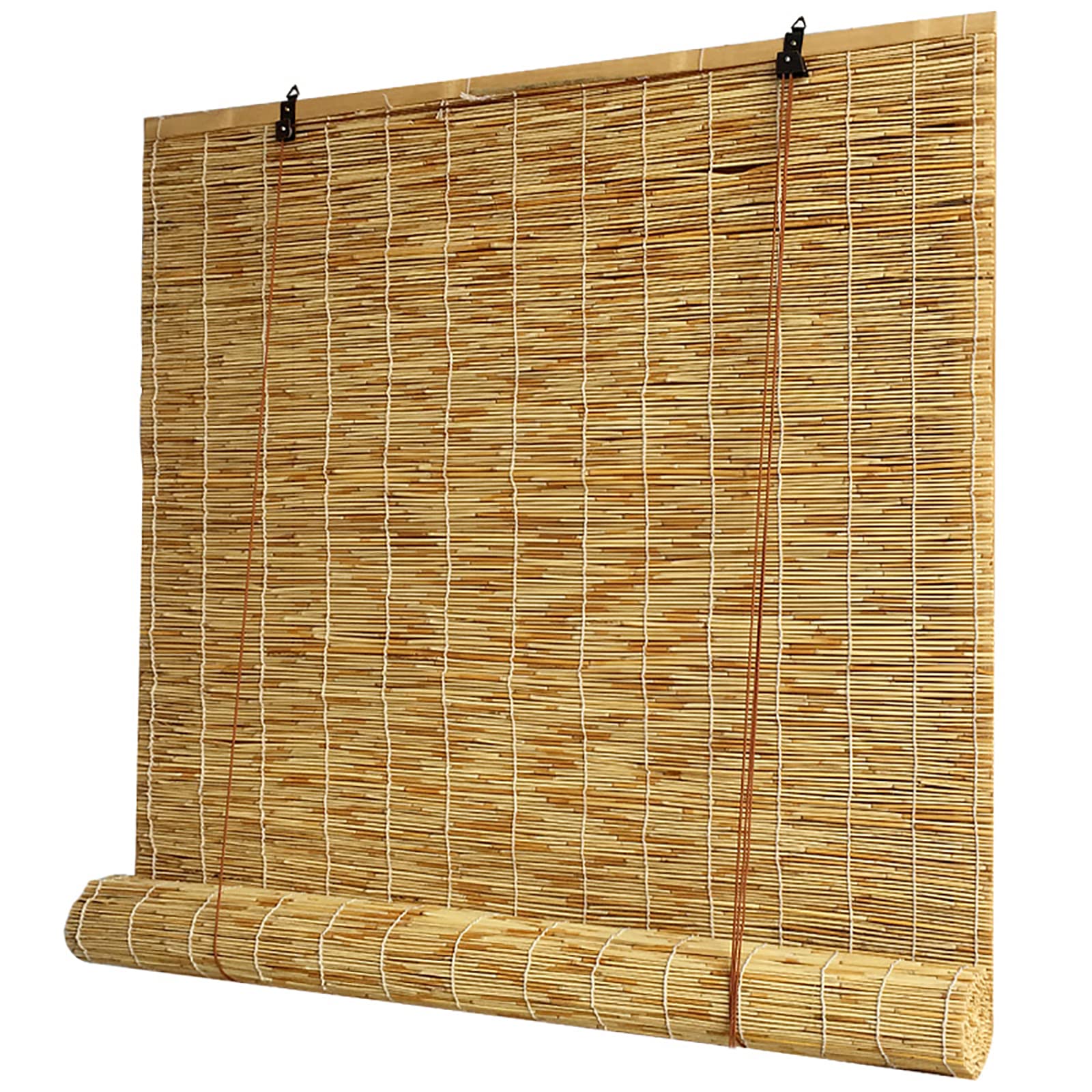 Outdoor Reed Roller Blinds, Retro Bamboo Roller Blinds, Anti-UV and Waterproof, Suitable for Indoor/Outdoor Porch Privacy, Lifting, Sun