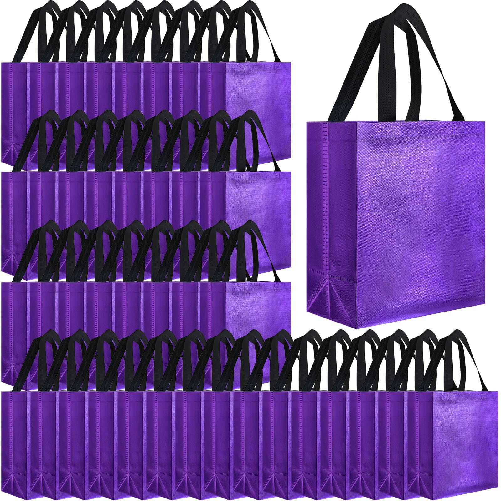 EccliyEccliy 80 Pieces Gift Bags Set Glossy Reusable Tote with Handles  Grocery Bags Bulk for Wedding, Bachelorette Party, Christmas(Medium,Purple