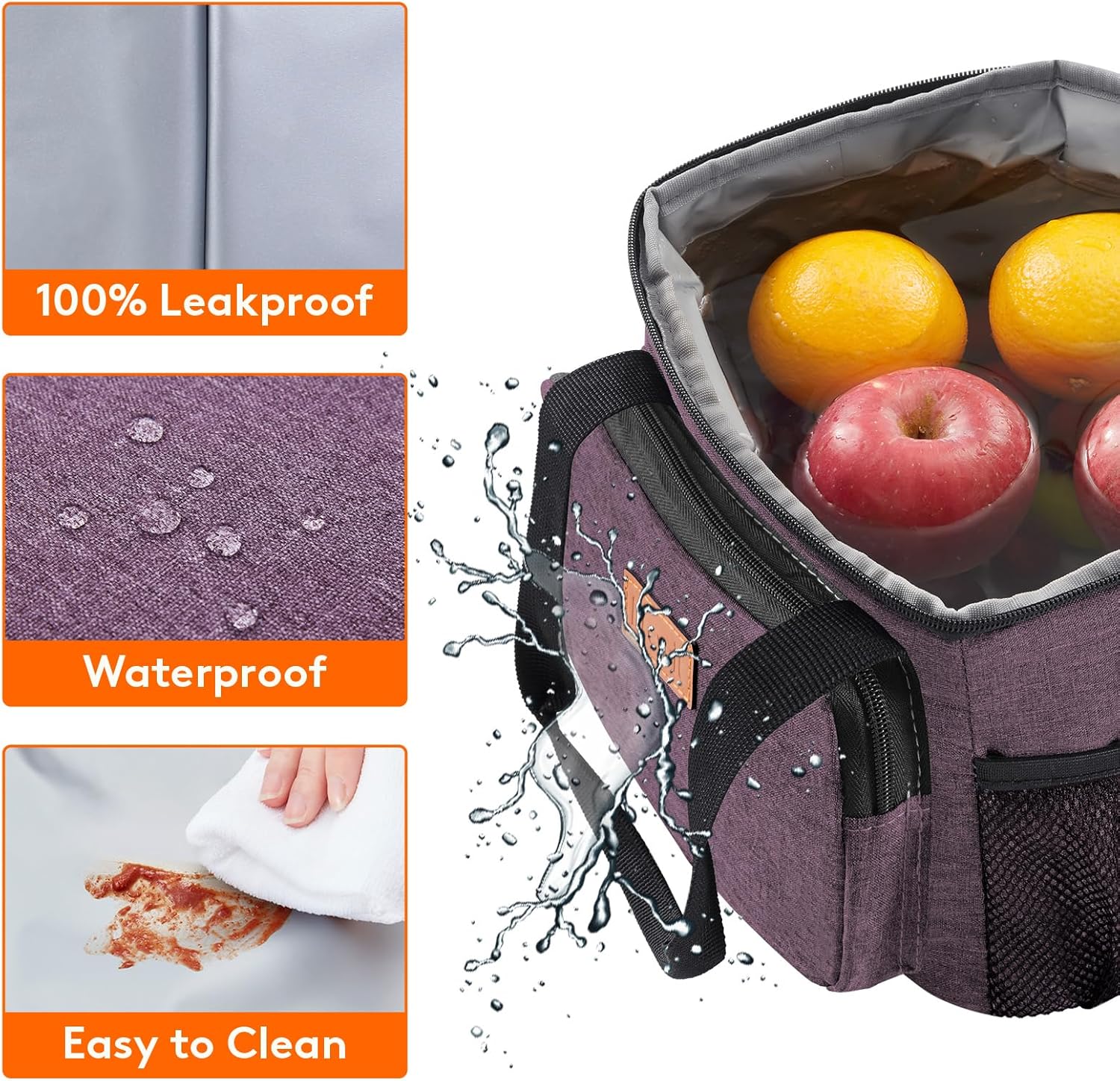 Lifewit Medium Lunch Bag Insulated Lunch Box Soft Cooler Cooling Tote for Adult Men Women, Purple 12-Can (9L) - Image 5