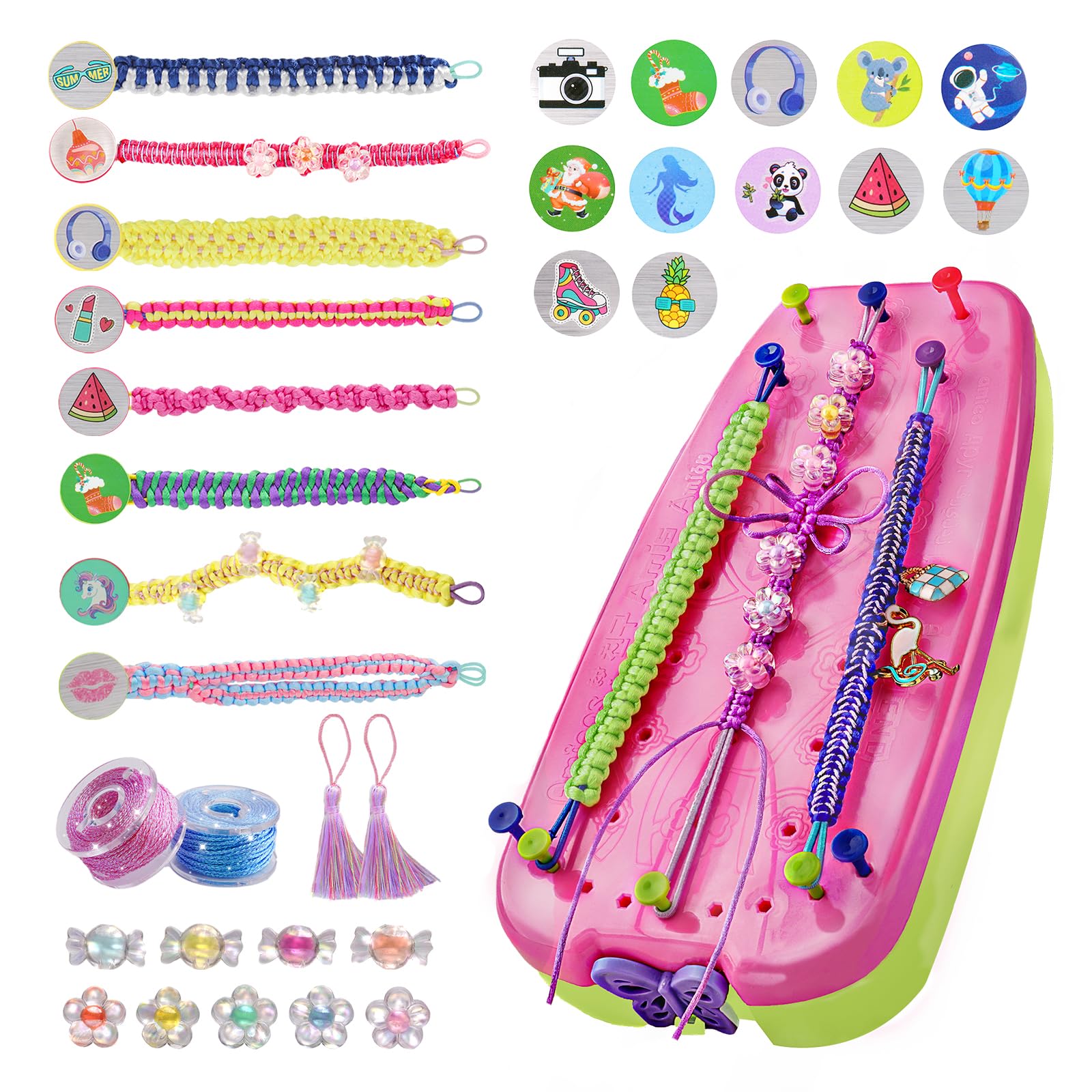 KAIDIFI Friendship Bracelet Making Kit for Girls, DIY Arts and Crafts Toys for Kids Age 7 8 9 10 11 12 Year Old, Bracelets Strings Making Kit, Birthday Holiday Girl Gifts Ideas (Rose Red)