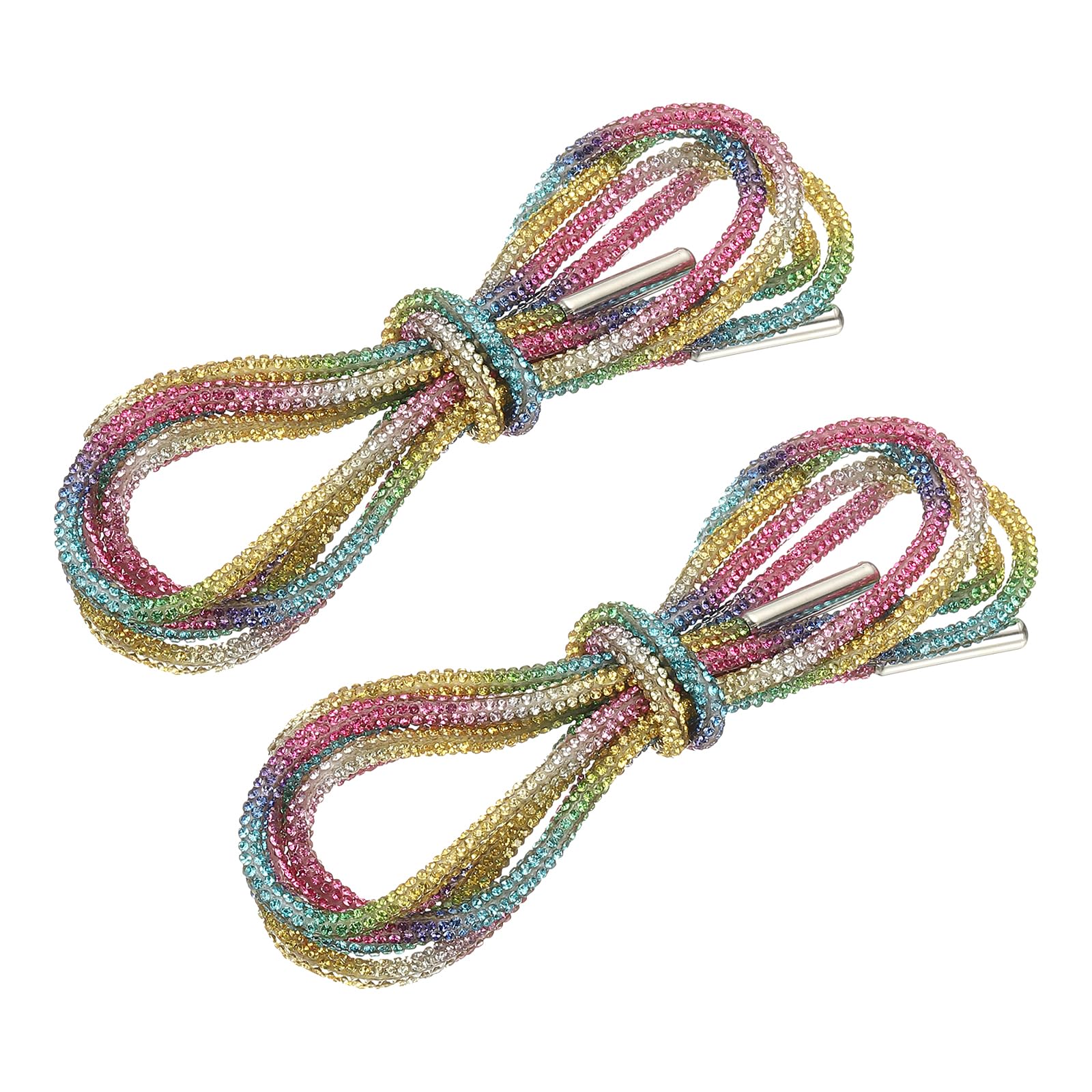 Lacets de chaussures en strass colorés arc-en-ciel pour customisation mode