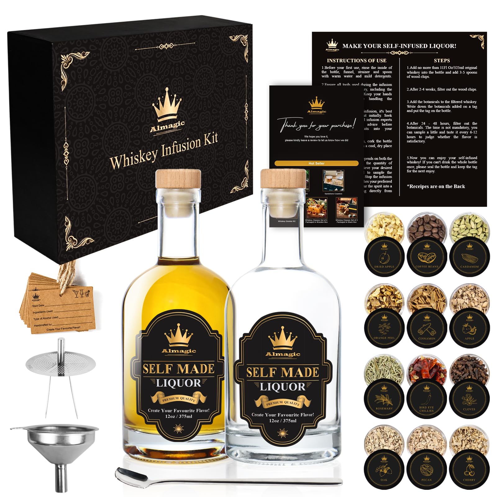 Amazon.com: Whiskey Infusion Kit Gift for Men | DIY Whiskey Set to