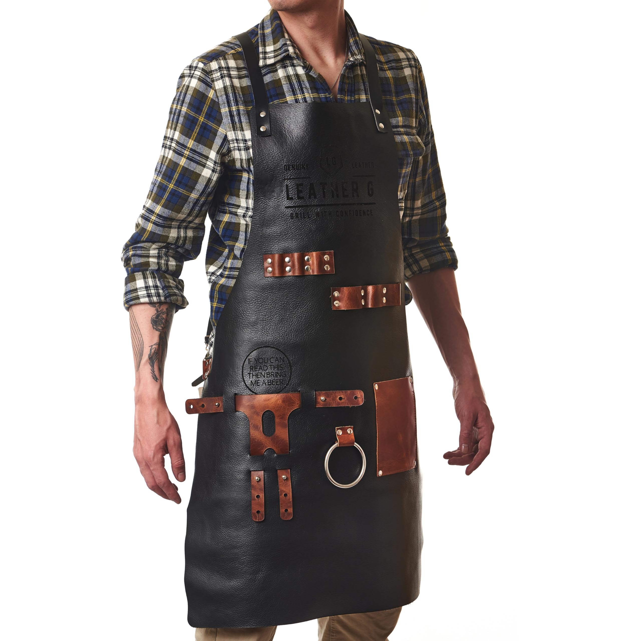 Leather Apron for Men: Grill, BBQ, Pitmaster, Chef, Bartender - Handcrafted Leather Apron – Durable and Stylish