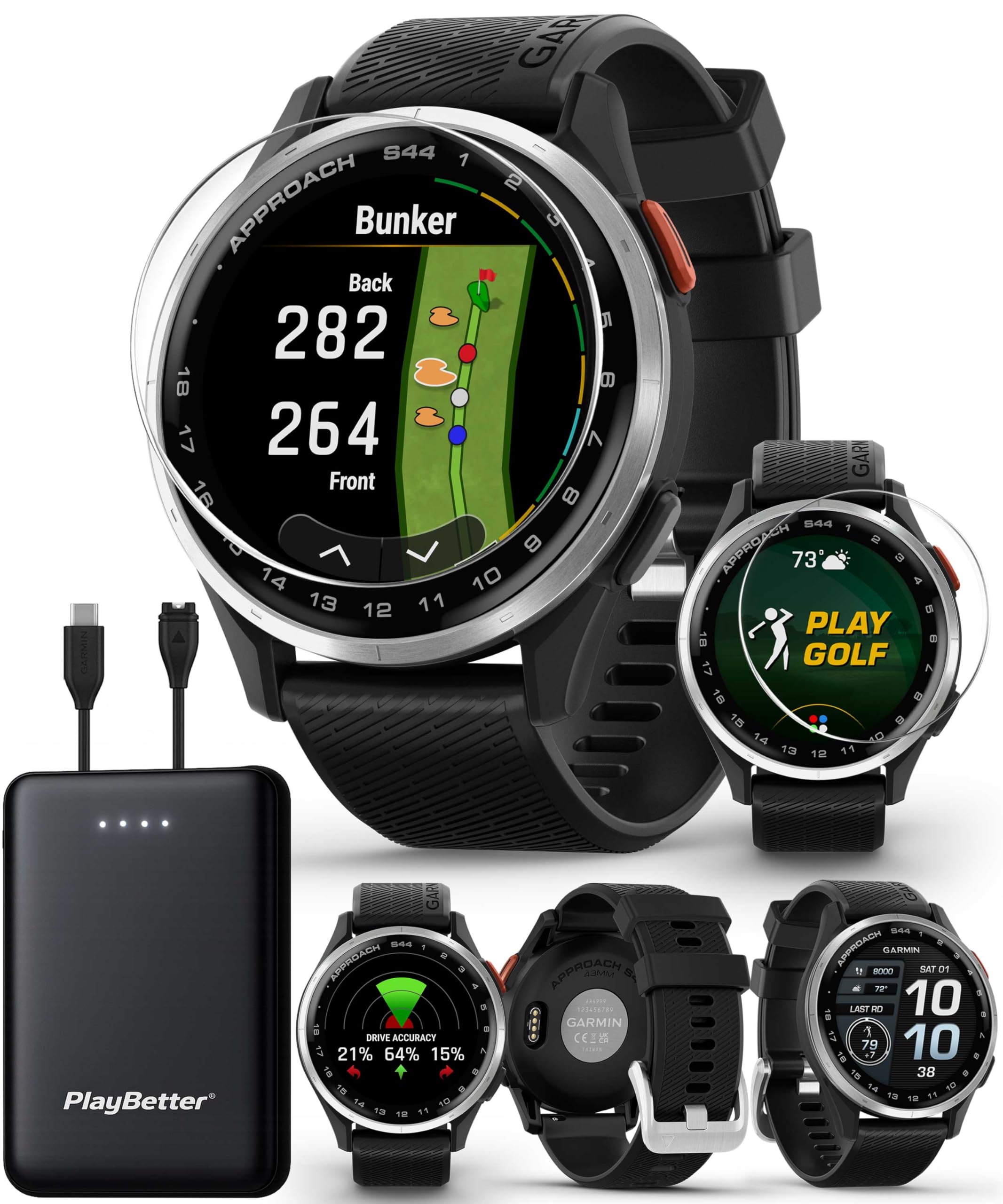 Amazon.com: Garmin Approach S44 (Silver/Black) Golf GPS Smartwatch