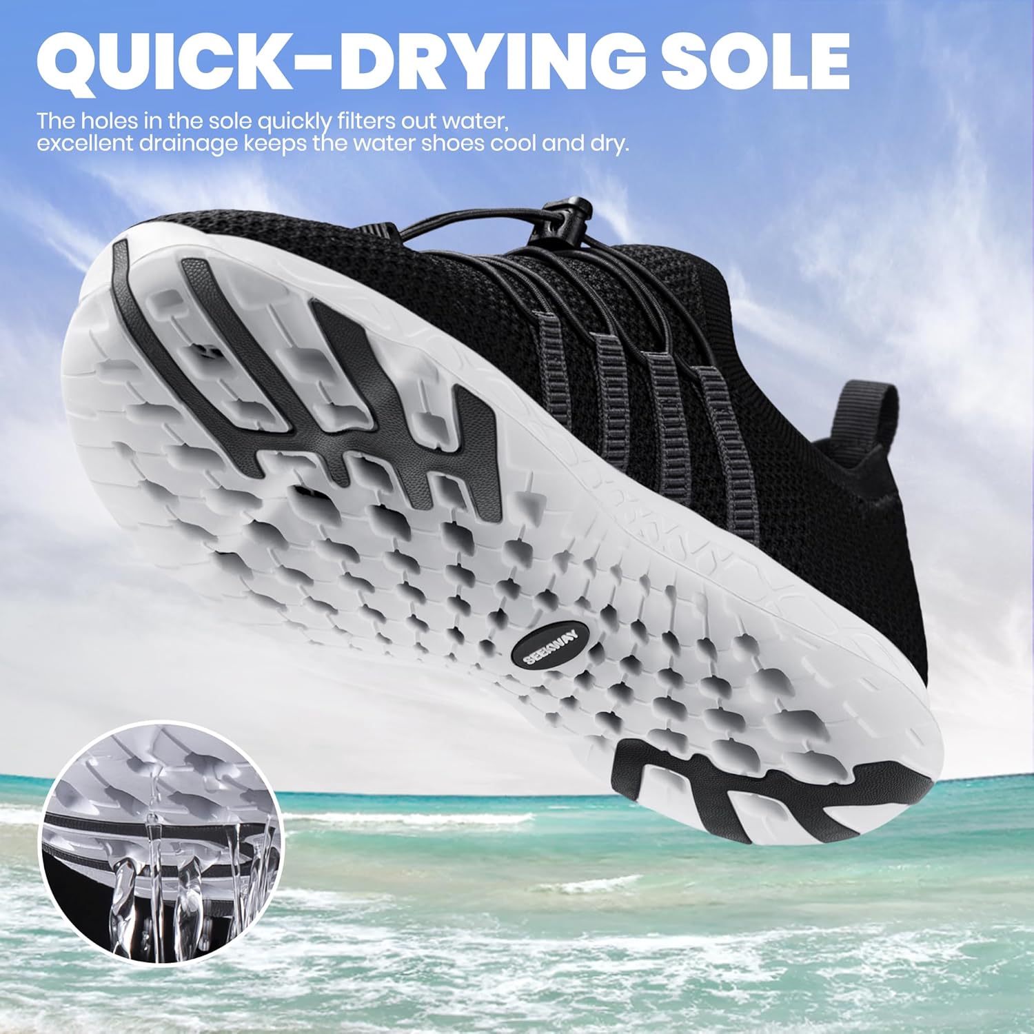 SEEKWAY Mens Womens Water Shoes Quick Dry Aqua Shoes Barefoot for Beach Surf Hiking Pool Water Sports - Image 4