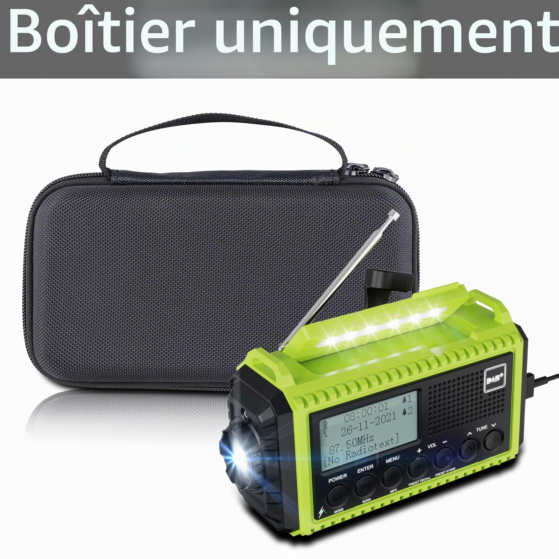 Aenllosi Étui Rigide de Protection pour Radio Dab, Noir Étui Seul | Ajustement Précis pour Radio Dab, Compatible aussi avec FM Portable & Radio Solaire Dynamo 5000mAh, Coque Rigide en EVA