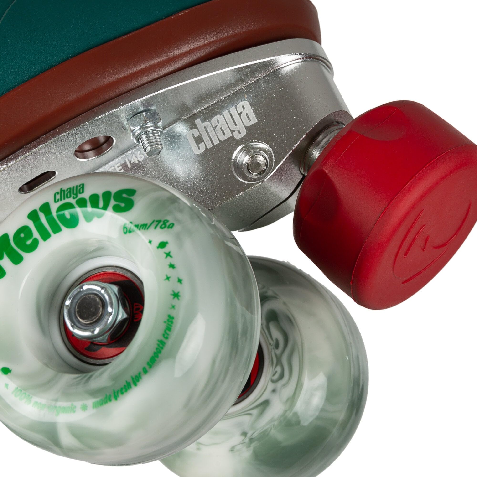 Chaya Rollschuhe Melrose Premium Juniper Green - Roller Skates für Damen und Herren im Retro-Look für Roller-Disco - Roll-Schuhe in Grün