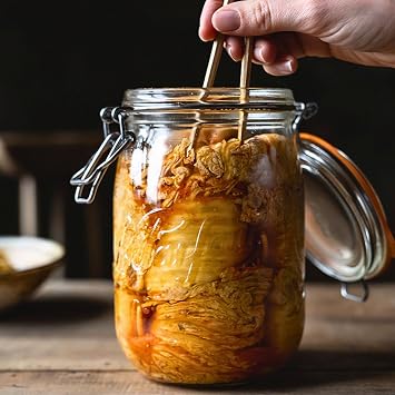 Le Parfait Super Cam Kavanoz 1L – Hermetik Kapaklı Fransız Konserve & Fermentasyon Kavanozu – Turşu, Kefir, Yoğurt, Sos ve Saklama İçin