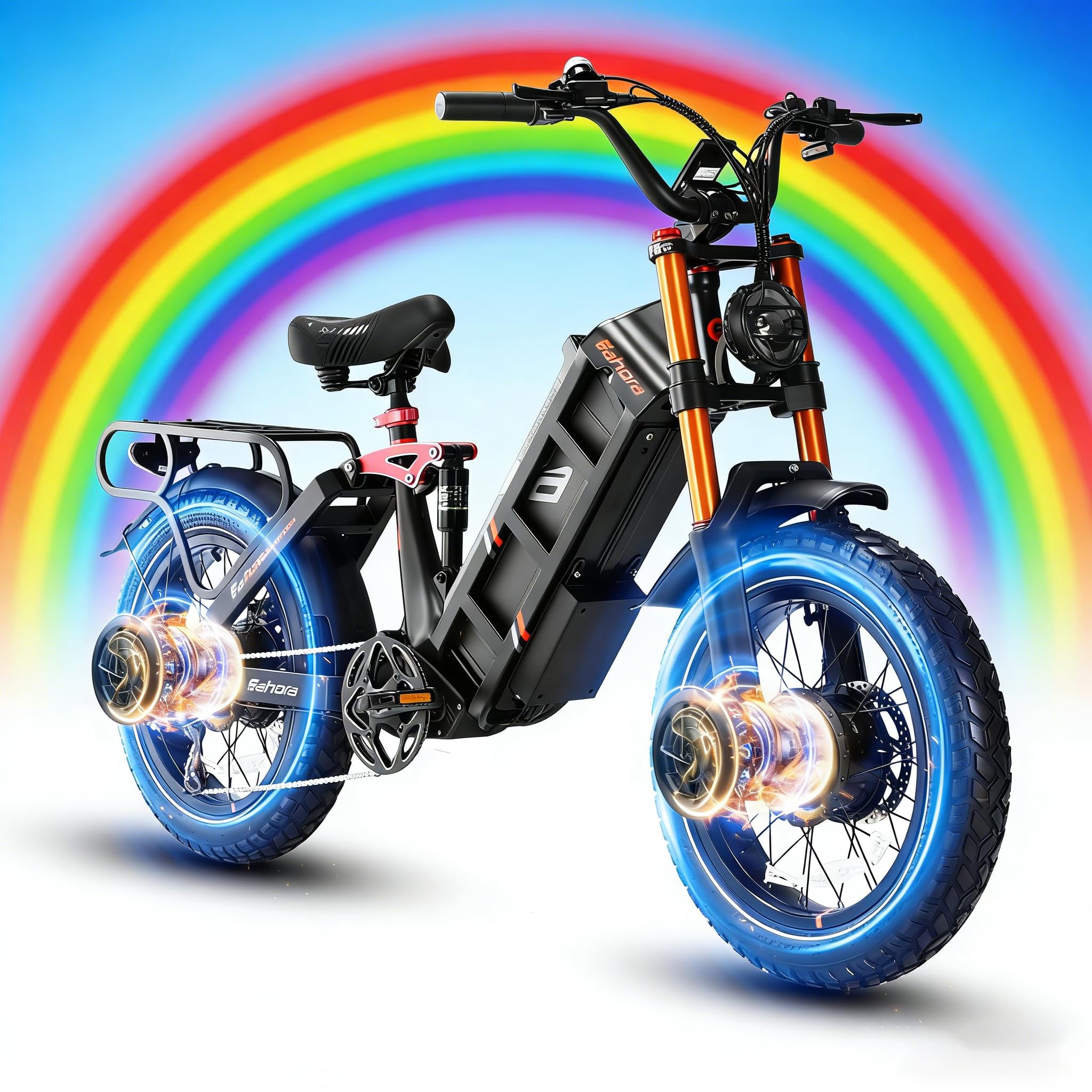 2026 Version Eahora Juliet/Juliet Pro 2 1200W/5400W Dual Motor Electric Bike for Adults 43MPH 60V 70Ah Battery 200Miles Long Range Ebike Full Suspension Electric Bicycle for Commuting