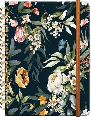 Cuaderno de escritura en espiral a rayas, diario universitario forrado de tapa dura A5 para mujeres y niñas, encuadernación fuerte de doble alambre