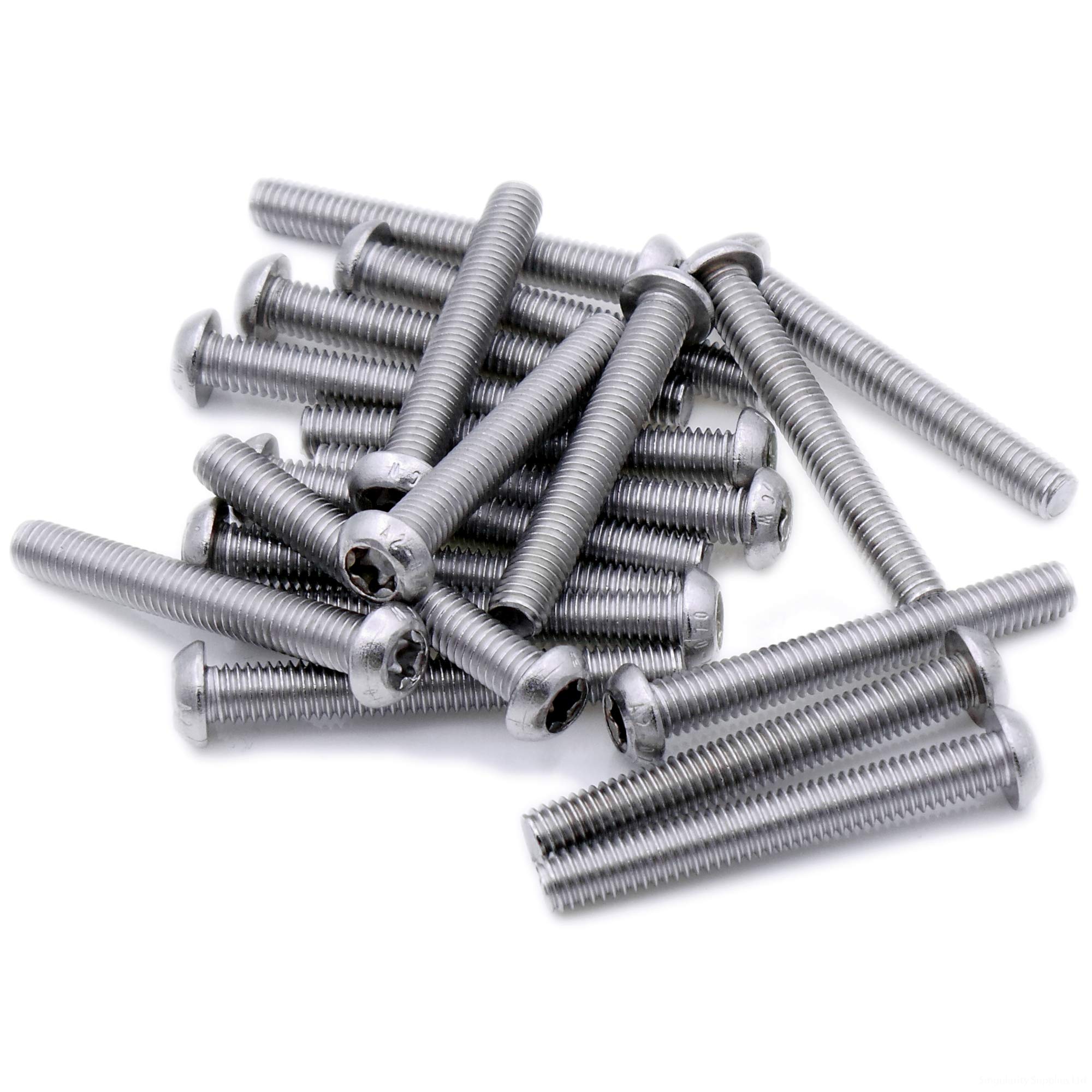 Singularity Supplies M4 (4Mm X 40Mm) Tx Socket Button Machine Screw (Bolt) - Stainless Steel (A2) (Pack Of 20)