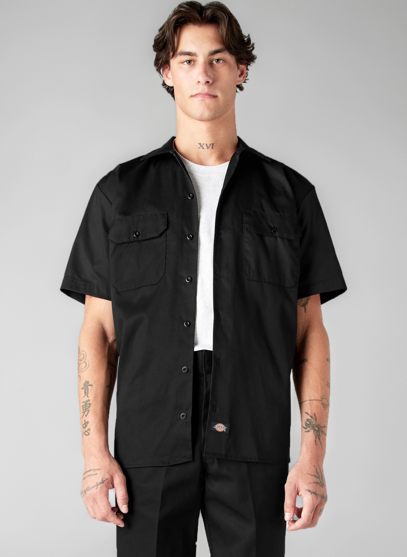 Dickies Men’s Short Sleeve Work Shirt – Durable Twill Button Down Shirts for Men, Lightweight Uniform for Daily Wear