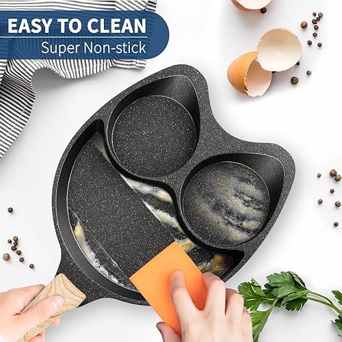 Miniatura 6 de Revestimiento de cerámica no tóxico de Alemania, sartén de aluminio para tortilla, sartén antiadherente de 3 tazas, sartén pequeña para panqueques,