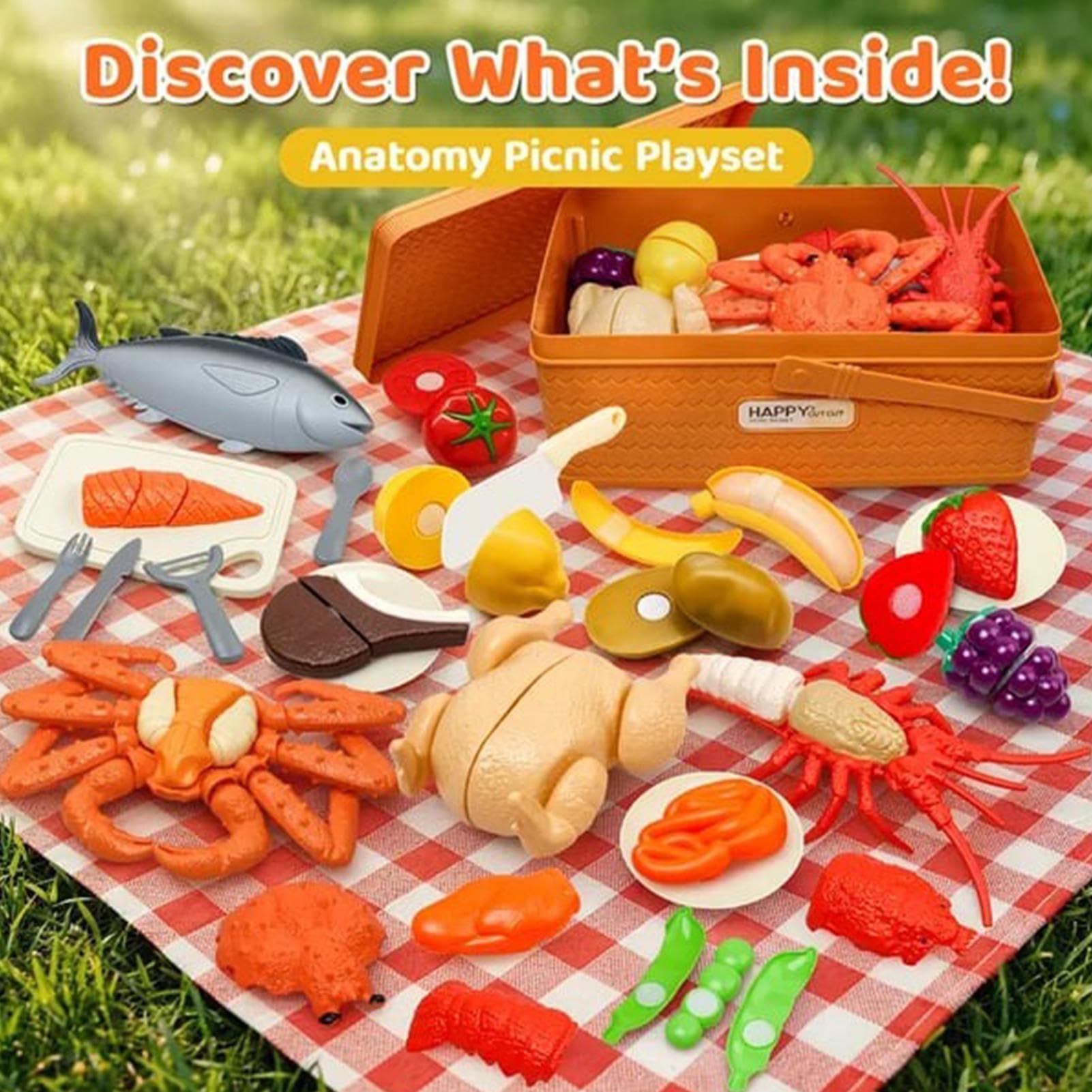 Juego de Cocina Infantil con Alimentos de - Desarrolla Habilidades Motoras Finas con - Comida- Cocina Infantil,para Niños Niñas Preescolares Hogar Viaje Guardería