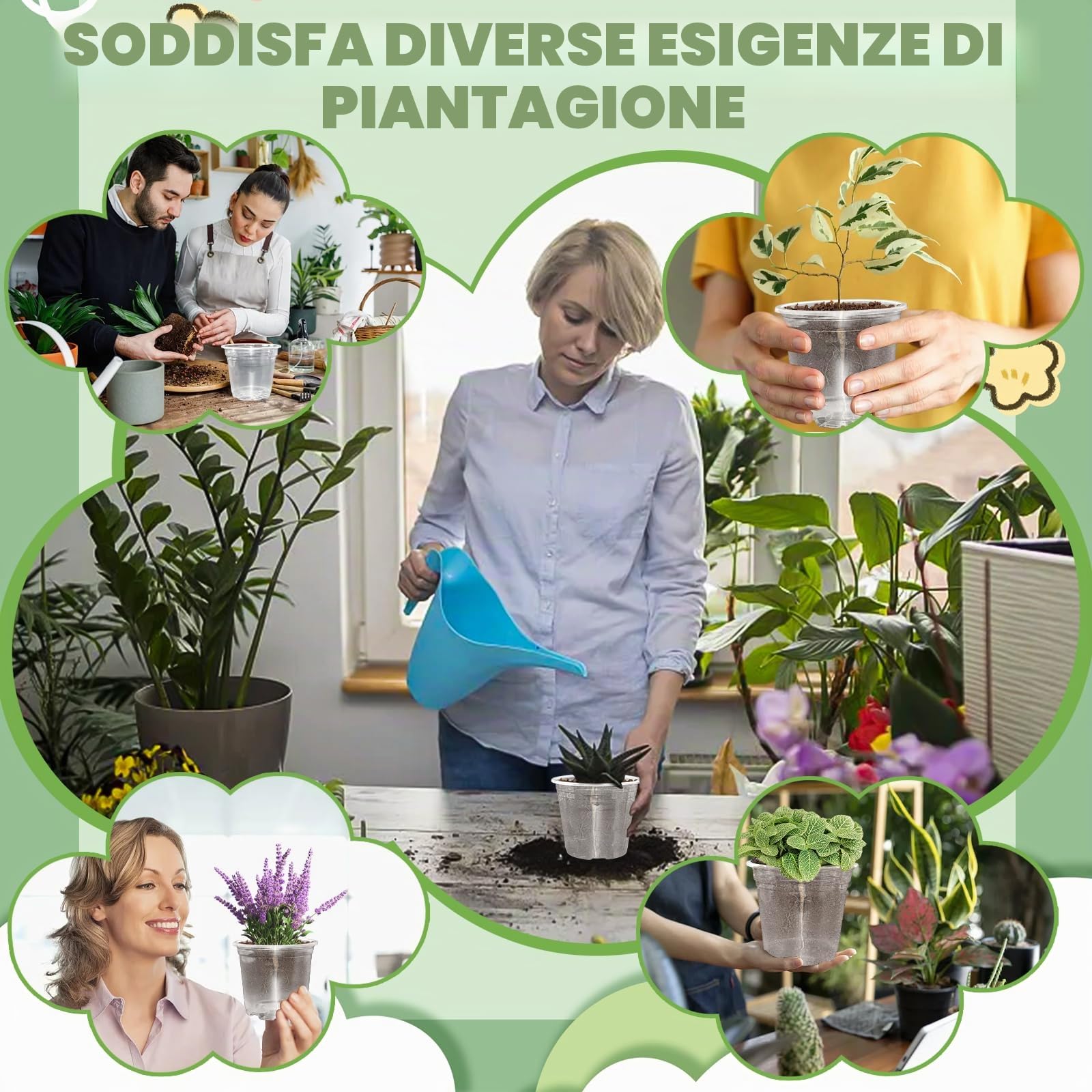 45 Pezzi Vasi per Piante Trasparenti 13/15/18cm Vaso per Orchidee con Fori Drenaggio Vasi in Plastica per Piantine Vaso da Vivaio in Plastica per Giardino Balcone Interni ed Esterni