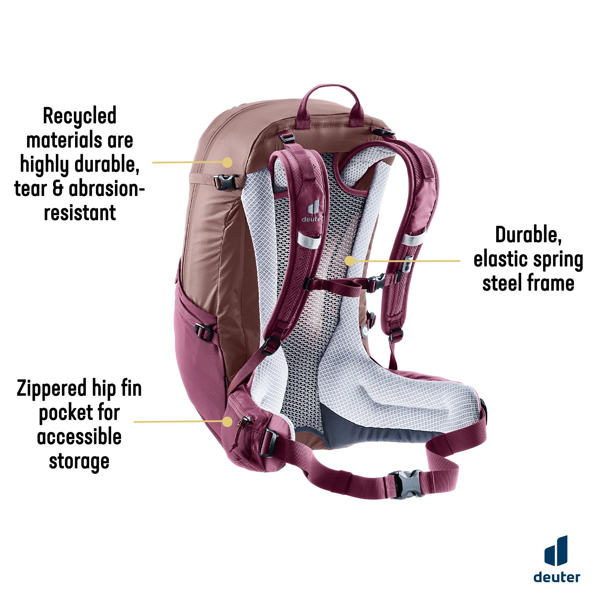 Deuter Futura 25 Sl Damski plecak turystyczny (1 sztuka), Ashrose-cassis, 25 L, Minimalistyczny