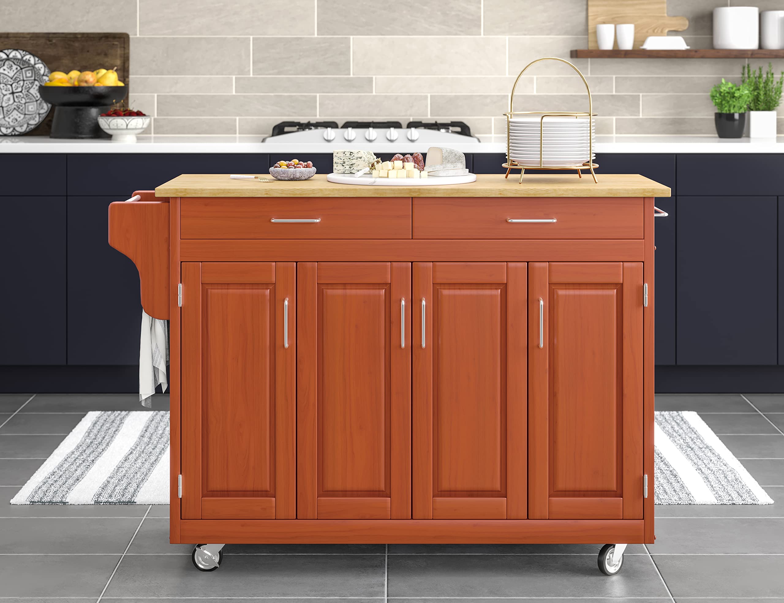 Homestyles Create-a-Cart Brown Mobile Kitchen Cart Base