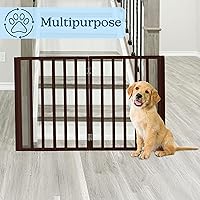 Vista 5 de Puerta para Mascotas - Valla Plegable para Perros de 4 Paneles para Interiores para Escaleras, Pasillos o Entradas - Puertas para Perros Marrón