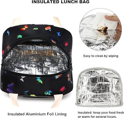 Miniatura 9 de Bolsa de almuerzo con estampado de vaca para mujeres y niñas, bolsas de picnic reutilizables con aislamiento para adultos y niños, trabajo, escuela,