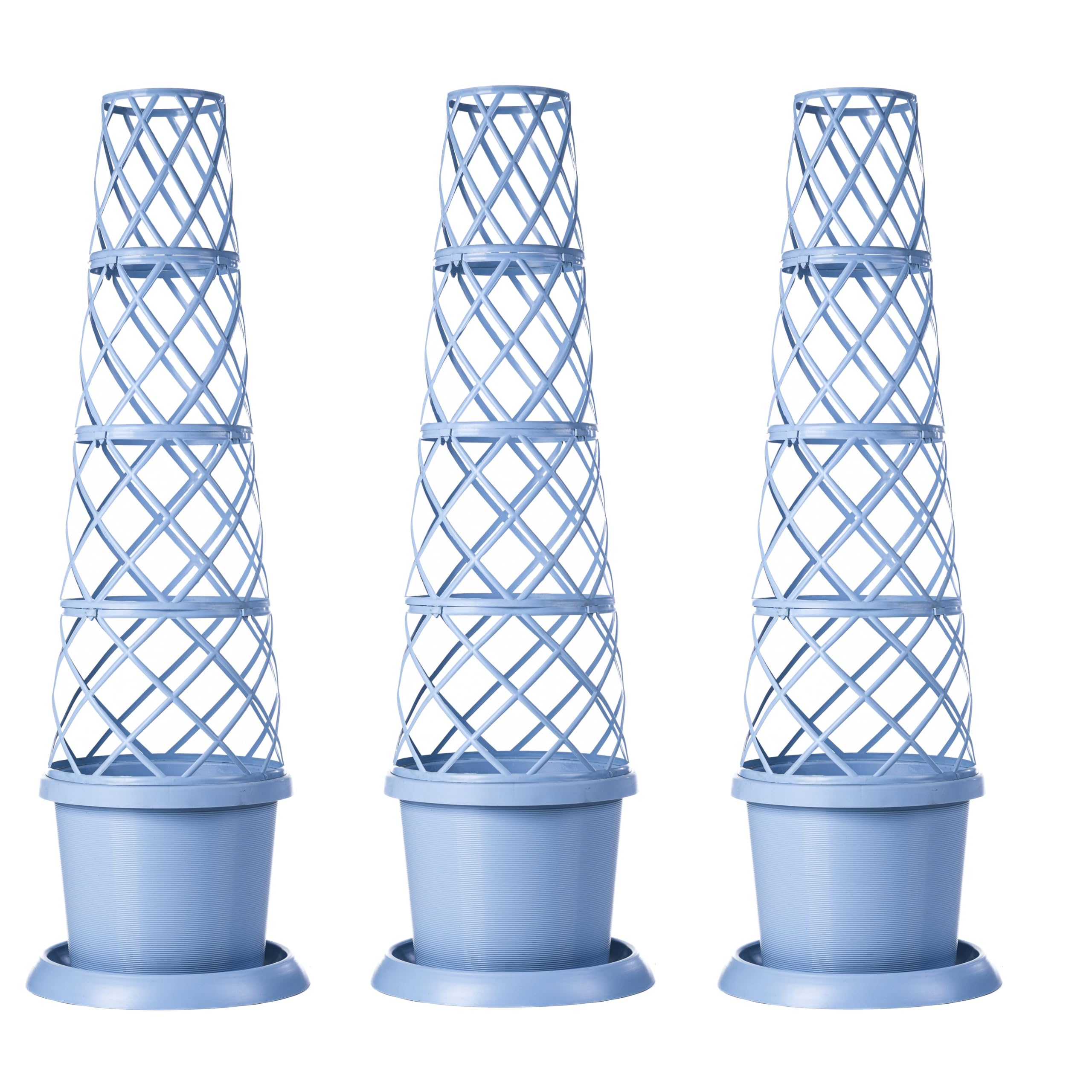 Garden Gear Mayan Blue Plant Pot Tower Planter & Flower Climbing Frame, Height 130Cm, Weather-Resistant In Or Pistachio Green (3, )